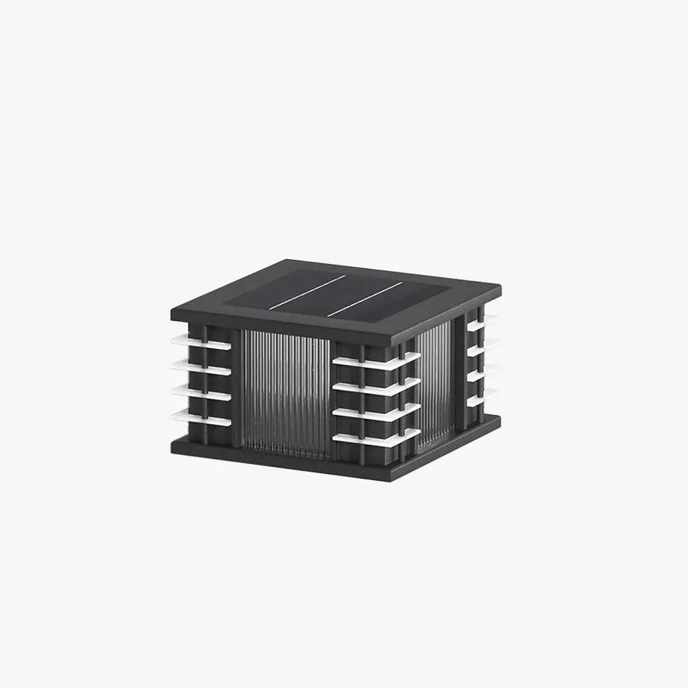 Square Black Solar Outdoor Pillar Lights - Waterproof Garden Pathway Lighting for Driveway, Walkway, Patio, Yard, and Landscape Decoration
