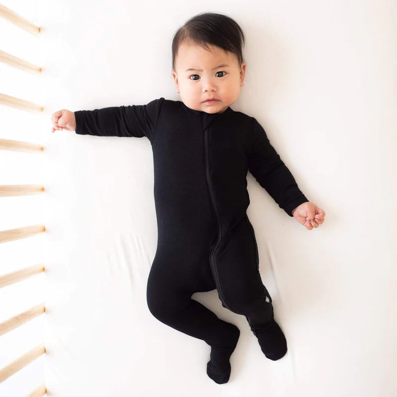 Kyte Baby Zippered Footie Pajamas for Infants & Toddlers - Soft Organic Cotton Sleepwear in Midnight Blue - Perfect for Nursery, Bedtime & Snuggling