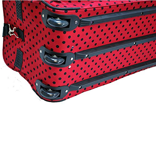EZ Roll 30 Fashionable Polka Dot Rolling Duffel Bag - 3 Color Options (Red/Black Dots) | Perfect for Travel, Gym & Weekend Getaways