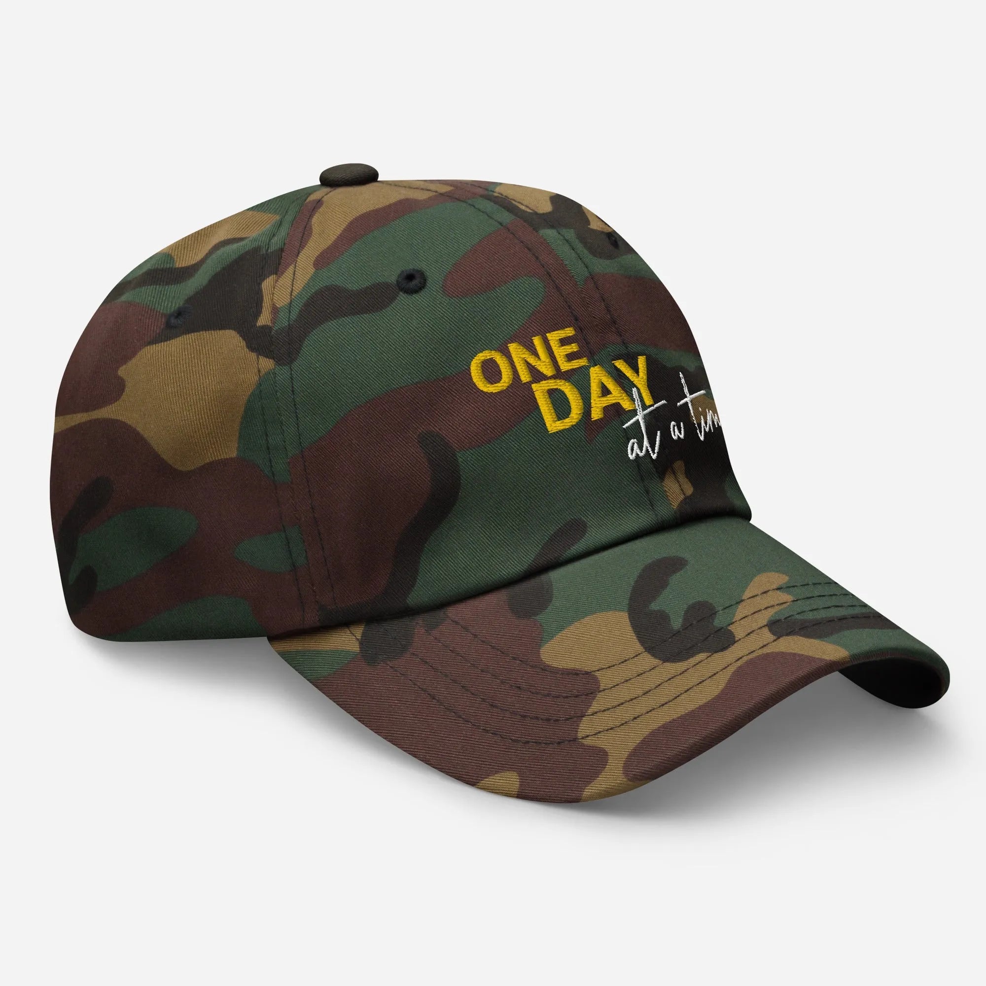 One Day At A Time Embroidered Dad Hat - Adjustable Cotton Baseball Cap for Men & Women - Perfect for Casual Wear, Outdoor Activities, and Daily Fashion