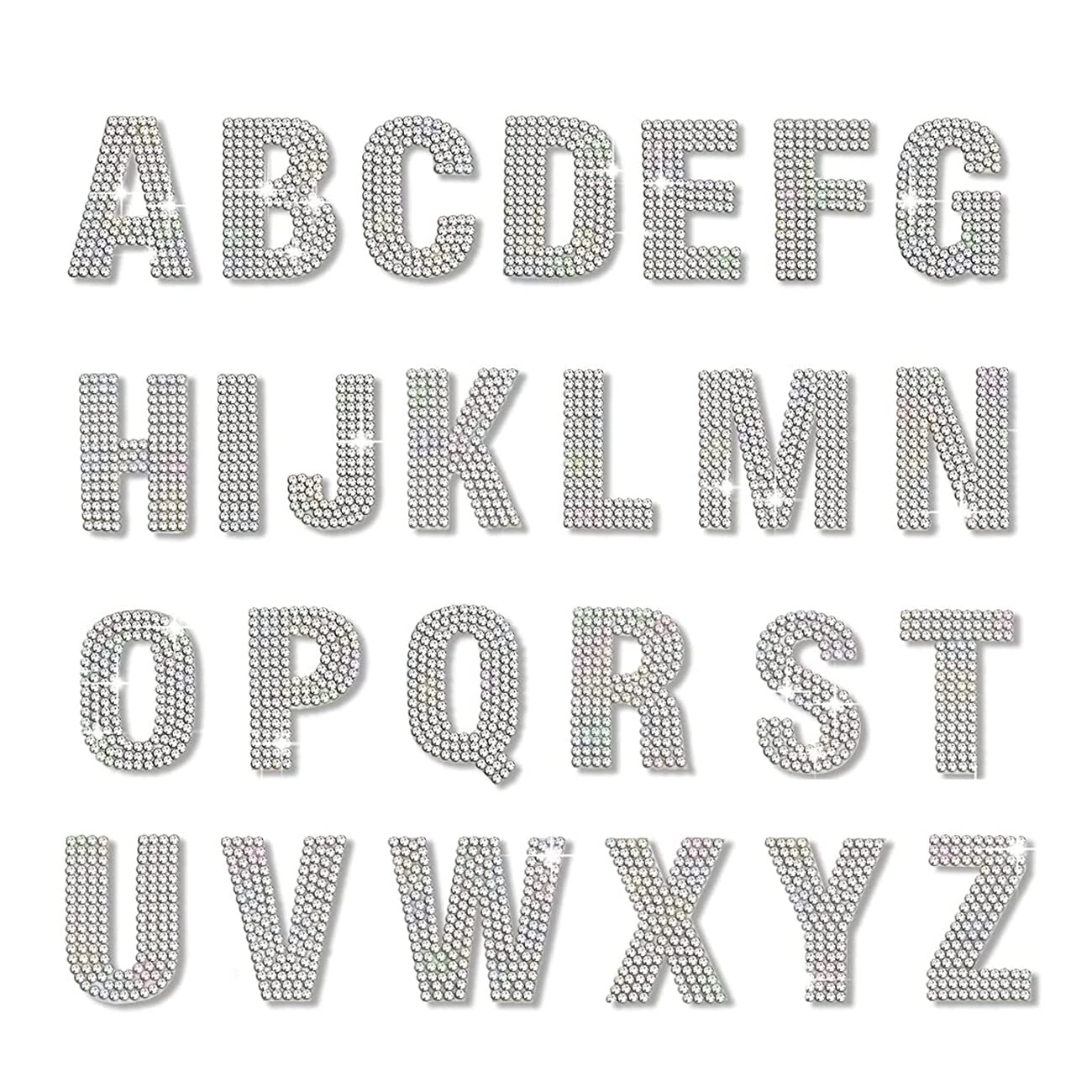 Glitter Rhinestone Alphabet Letter Stickers - 26 Self-Adhesive Silver Letters for DIY Crafts, Scrapbooking, Home Decor & Party Decorations | Perfect for Jewelry Making, Nail Art & Gift Wrapping