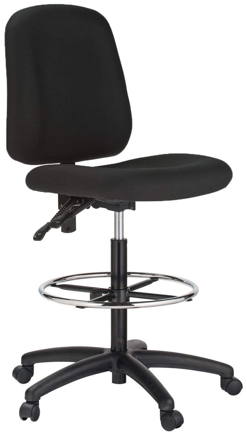 Harwick Contoured Counter Height Bank Teller Chair [100KE] - Ergonomic Office Stool for Receptionists, Cashiers & Customer Service Professionals - Perfect for Banks, Hotels & Retail Stores