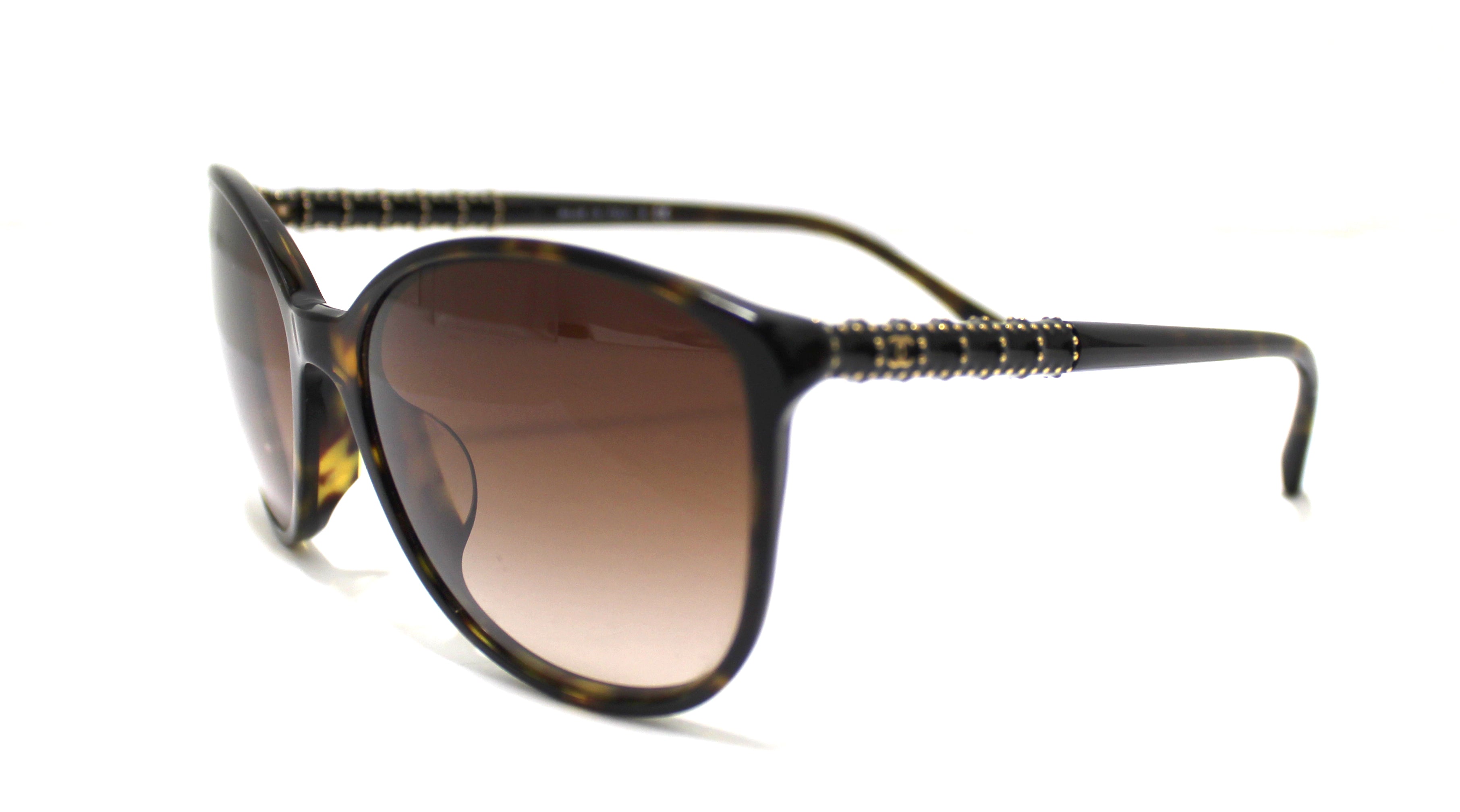 Authentic Chanel Tortoise Shell Sunglasses Model 5207 A - Luxury UV Protection for Women, Perfect for Beach & Outdoor Fashion