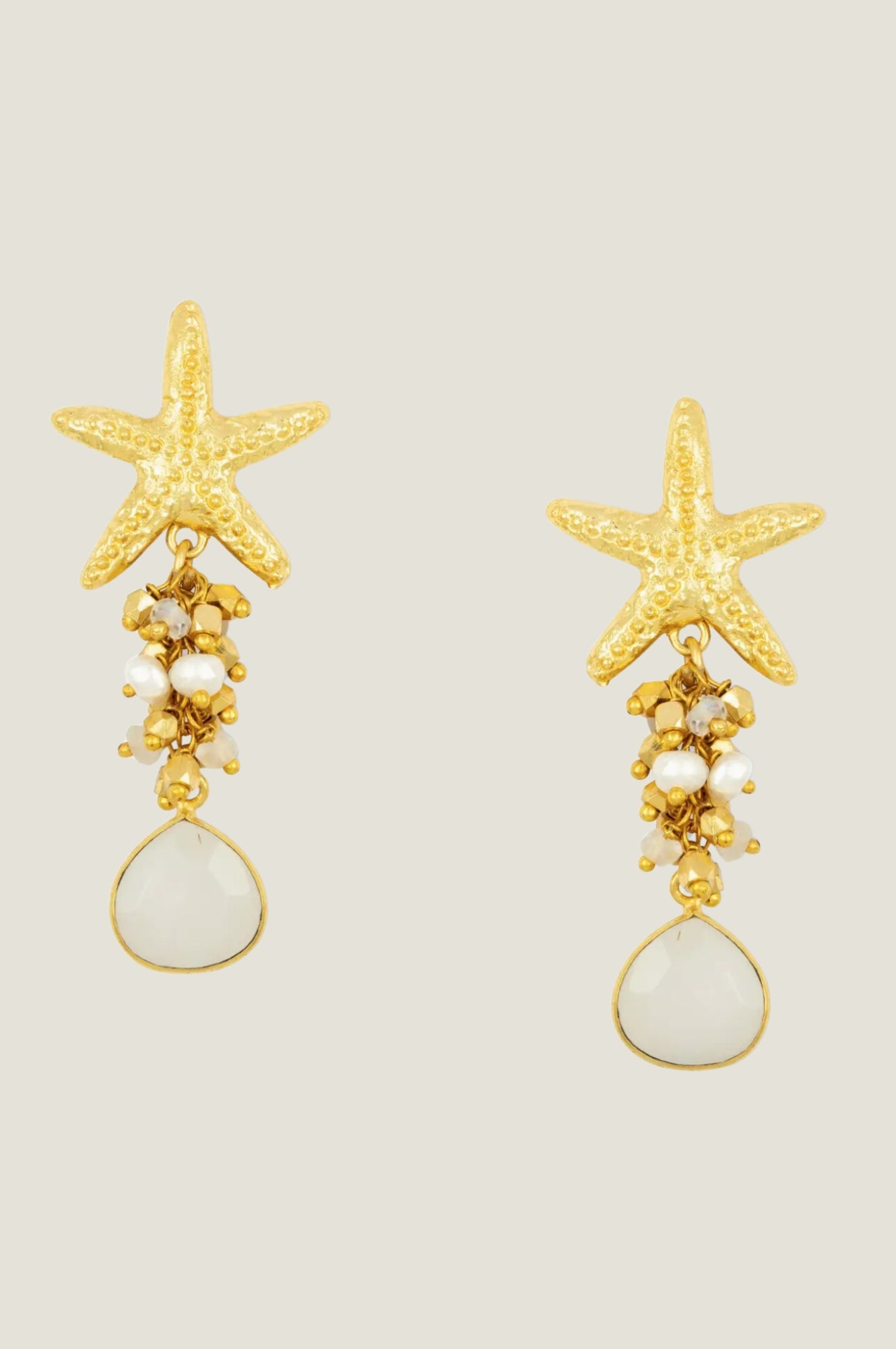 Andrea Pearl & Gold Earrings for Women - Elegant Dangle Drop Earrings for Party, Wedding & Everyday Wear
