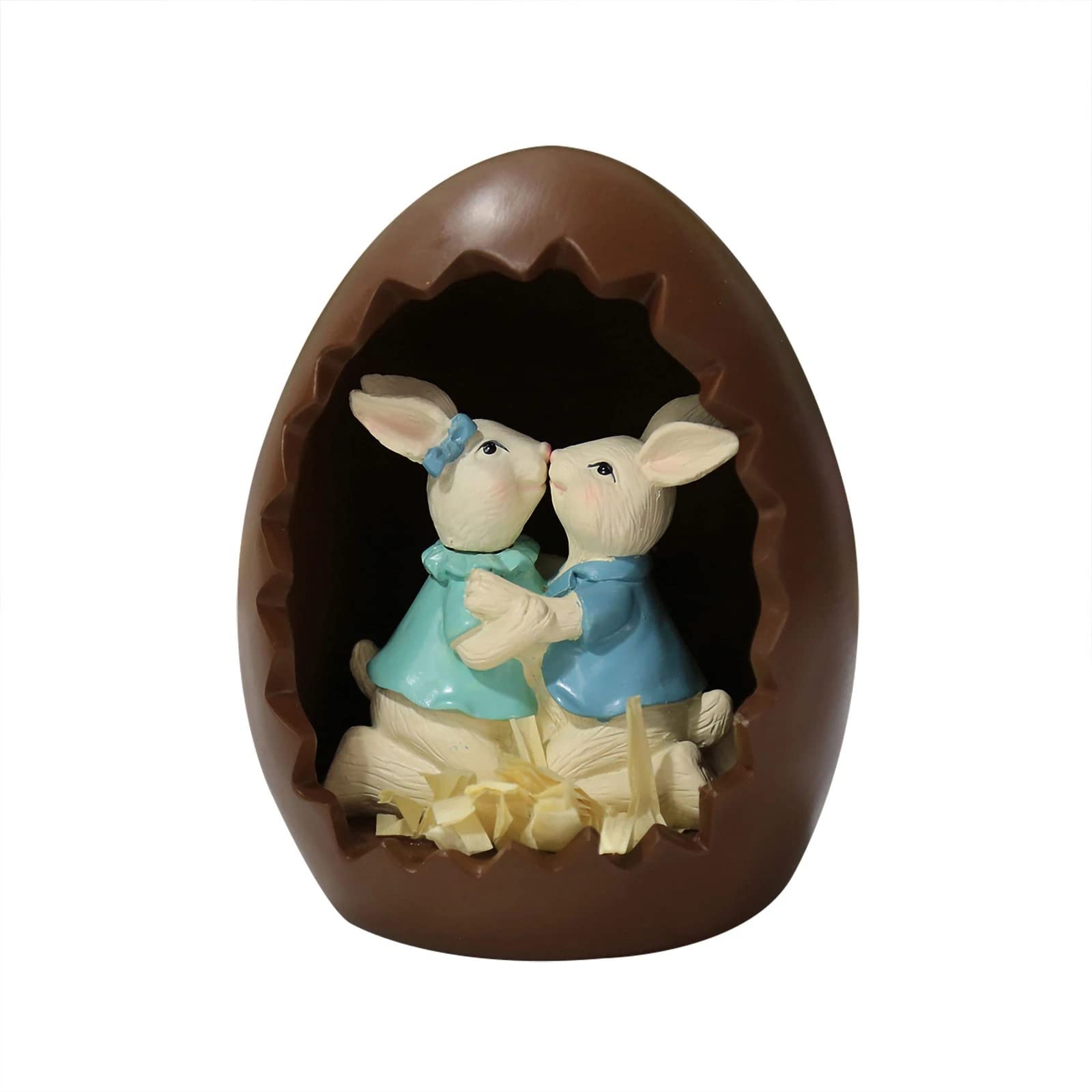 Easter Bunny Chocolate Eggshell Ornament - Handmade Resin Rabbit Tabletop Decor for Easter, Spring, and Home Decoration | Perfect for Easter Gifts, Party Favors, and Holiday Decor