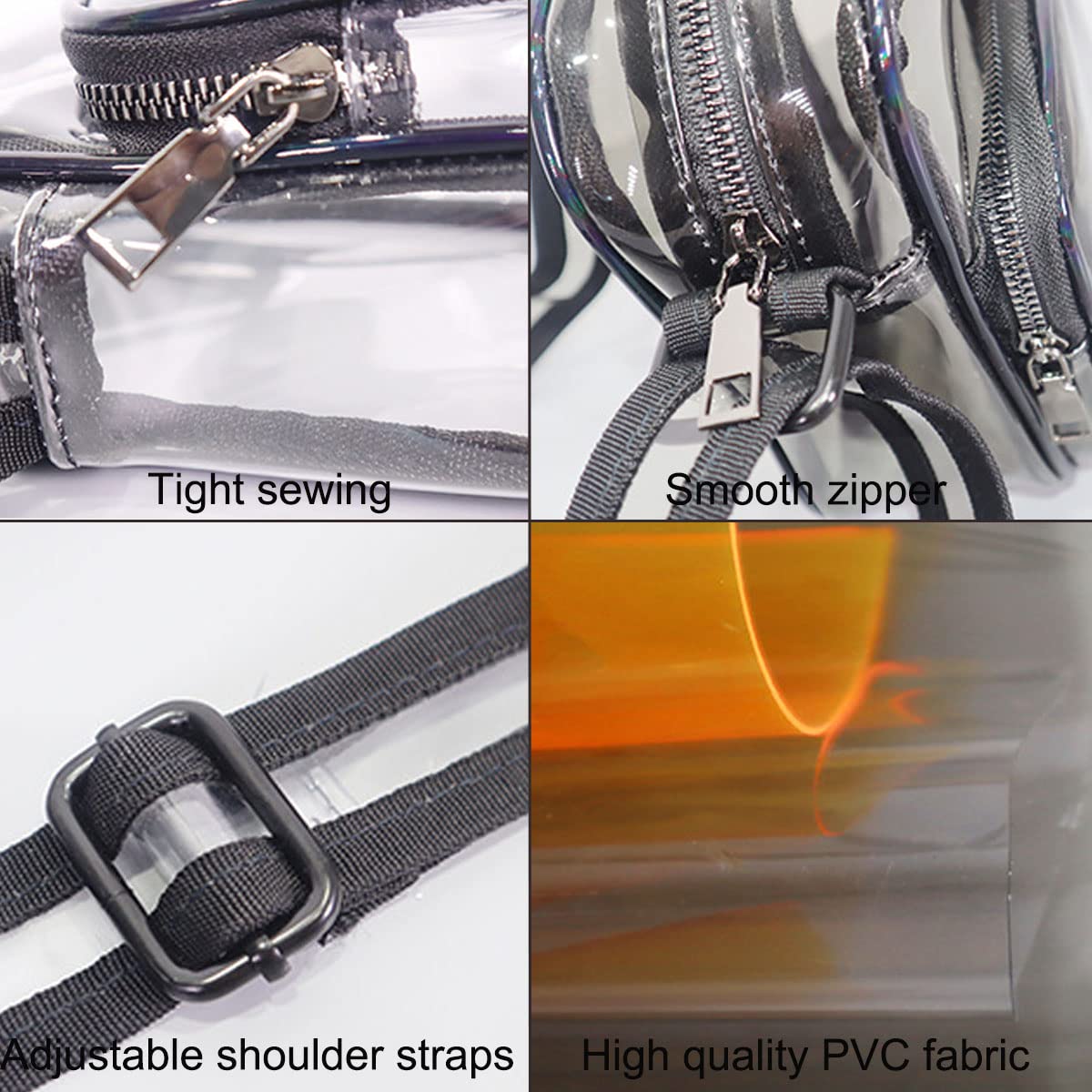 Clear Mini Messenger Bag for Men & Women - Transparent PVC Shoulder Bag Crossbody Satchel - Perfect for Travel, Work & Everyday Use