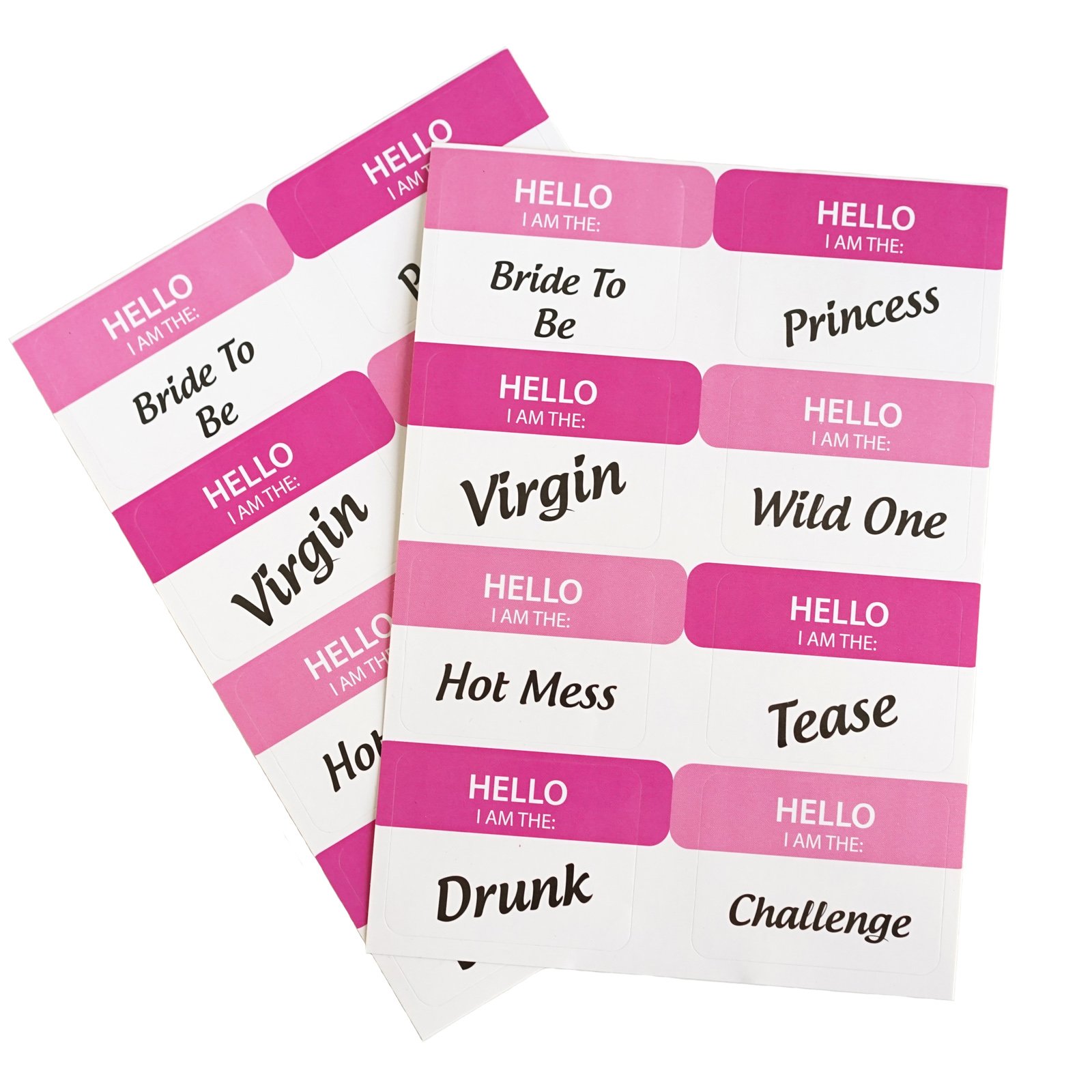 Mini Bachelorette Party Stickers - Fun & Games Decals for Bachelorette Parties, Girls Night Out, Wedding Showers (2 Sheets, 16 Stickers) - Perfect for Scrapbooking, Invitations & Party Decorations