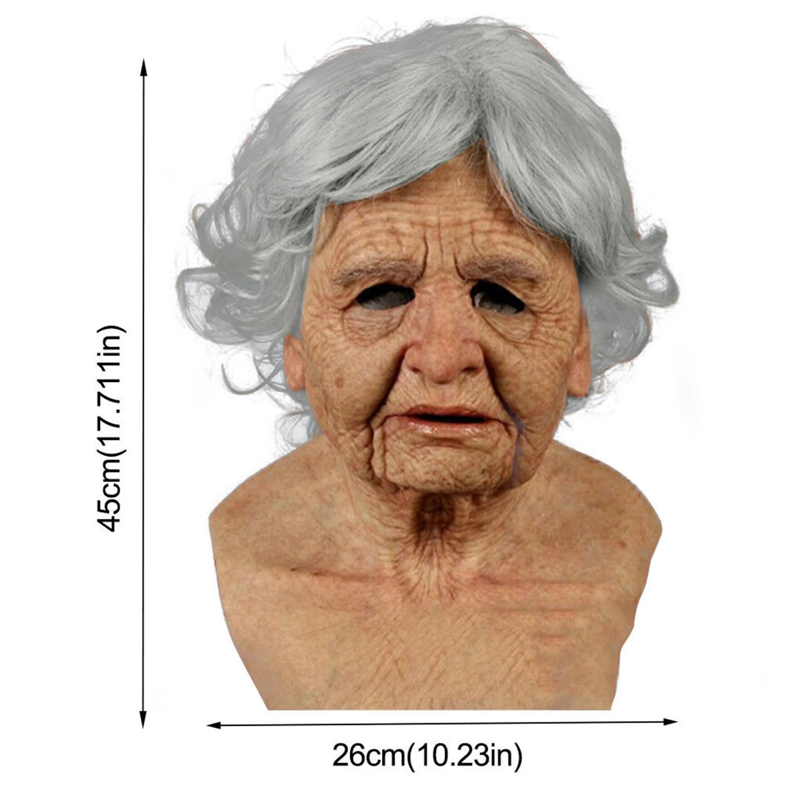 Realistic Old Man Mask for Halloween & Cosplay Scary Costume