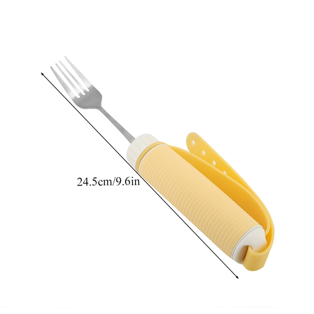 Weighted Non-Slip Adaptive Utensils for Elderly & Disabled - Stainless Steel Easy Grip Spoons & Silverware Set for Hand Tremors, Parkinson's & Arthritis - Ideal for Independent Eating & Daily Kitchen Use