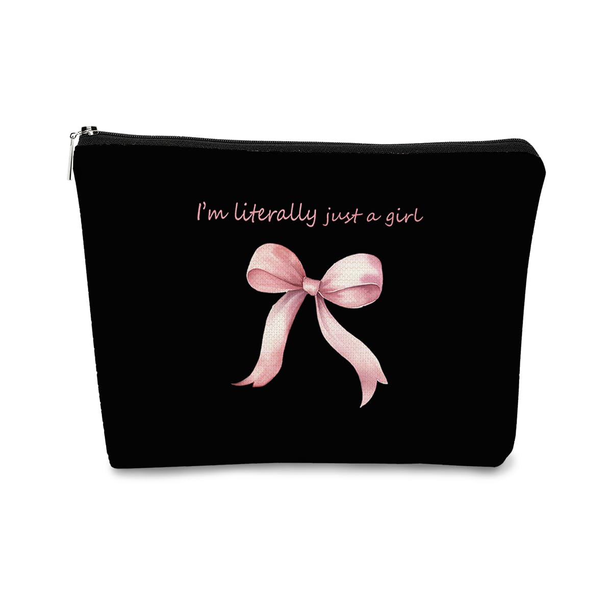 Pink Coquette Bow Makeup Bag | Trendy Preppy Cosmetic Pouch for Girls | Cute Aesthetic Makeup Organizer | Perfect Gift for Preppy & Coquette Lovers | Great for Travel, School & Daily Beauty Essentials