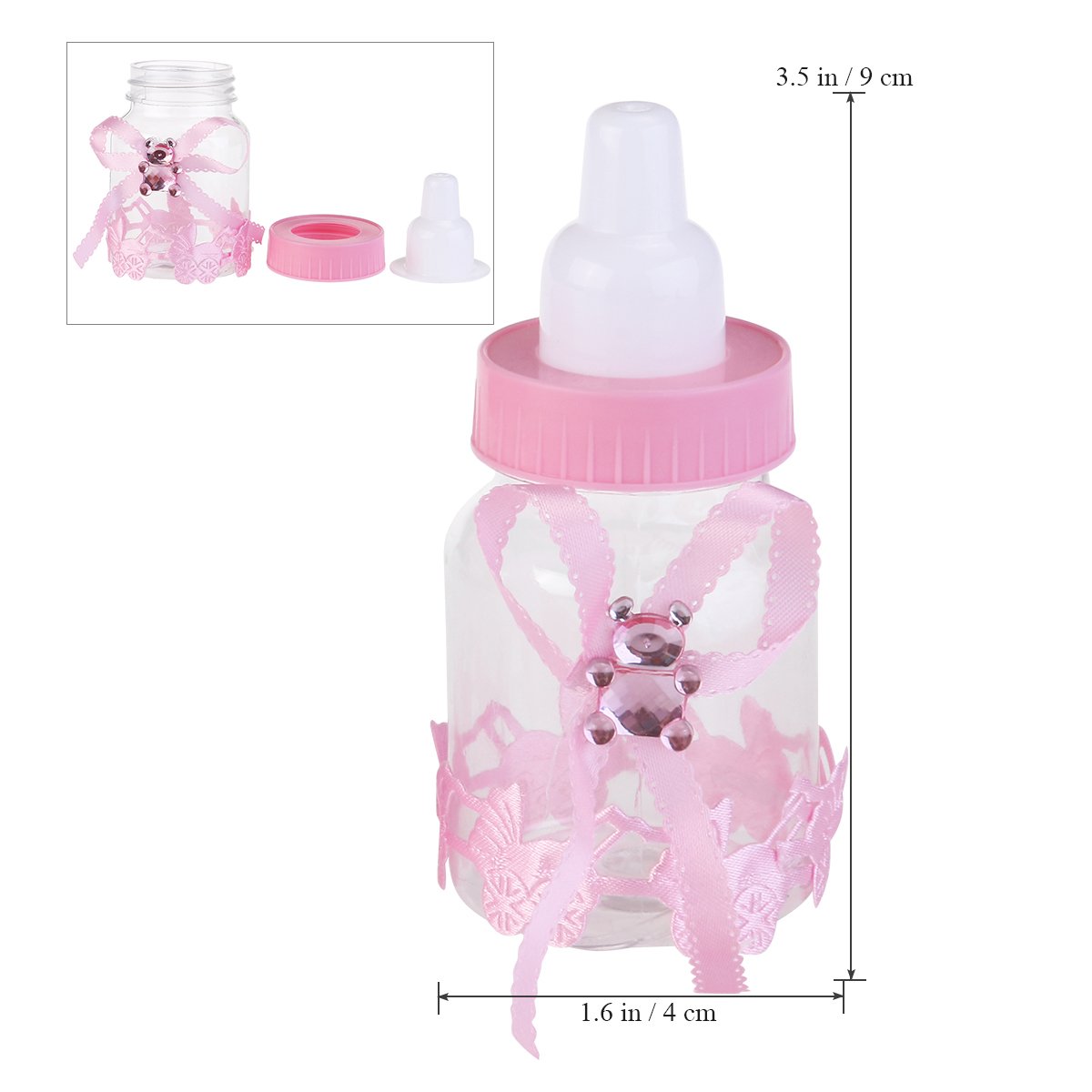 12pcs Candy Bottle Box Feeder Style Artificial Party Filler for Baby Shower Favors - Perfect for Birthday Parties, Wedding Decorations & Gift Bags