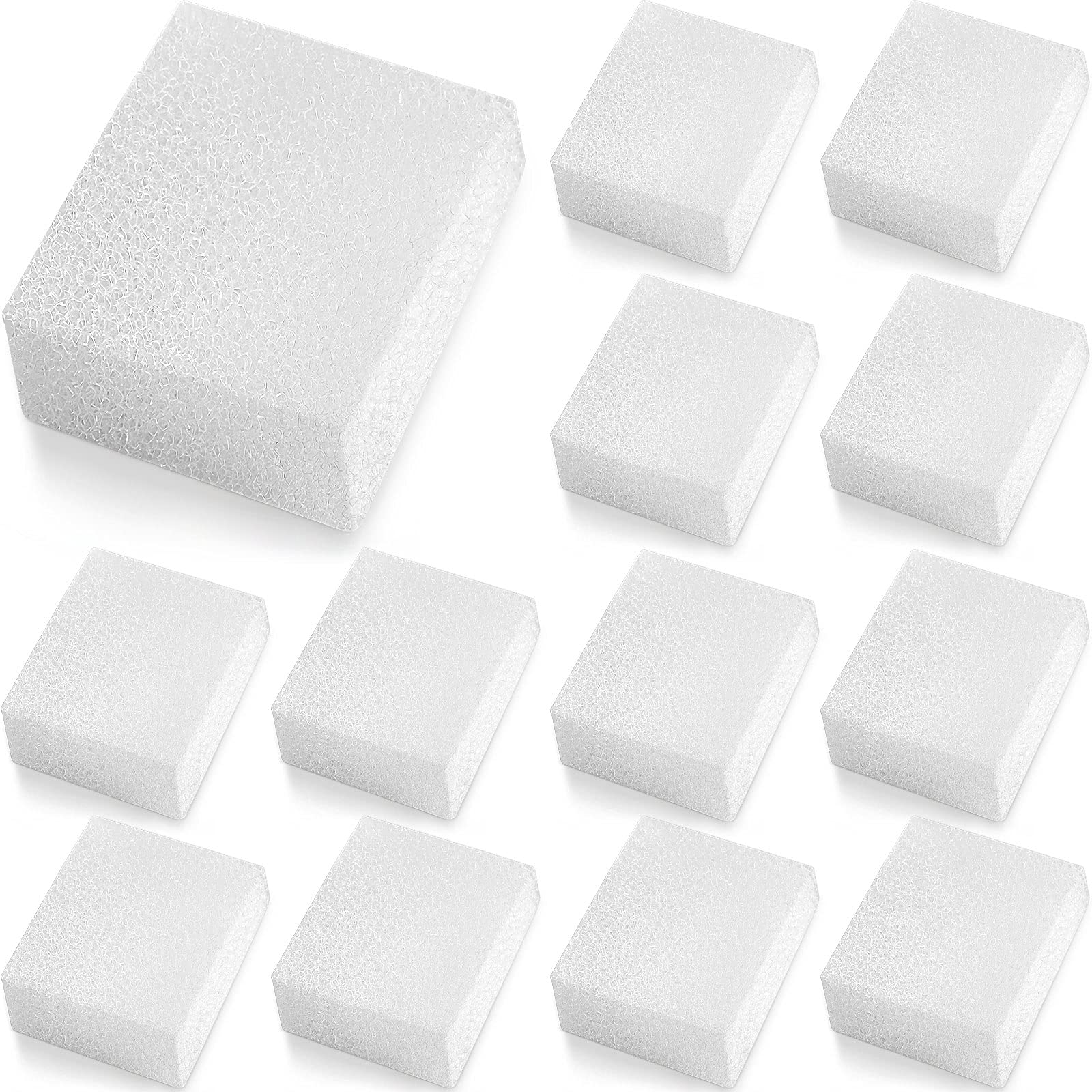 Mudder 12-Pack Cat Water Fountain Filters - Pre-Filter Sponge for 67oz/2L Pet Fountain - Trimmable Foam Block Filters for Dogs & Cats - Keeps Water Clean & Fresh for Hydrated Pets