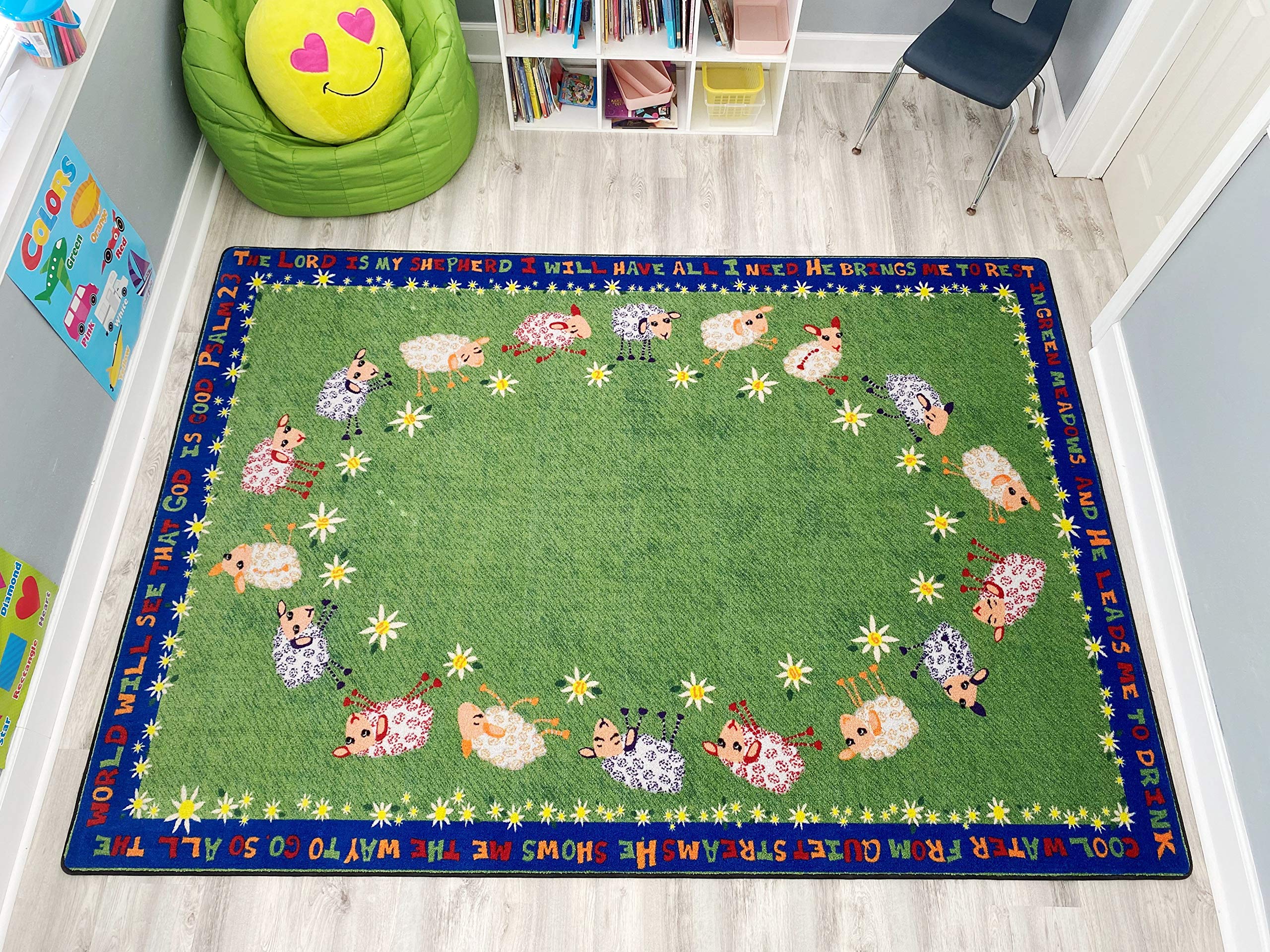 Soft Little Lambs of God Sunday School Carpet 6' x 8'6