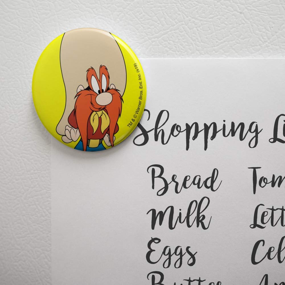 Looney Tunes Yosemite Sam Kitchen Refrigerator Magnet - Fun Cartoon Character Button Magnet for Fridge, Office, Locker & Home Decor - Perfect Gift for Fans & Collectors