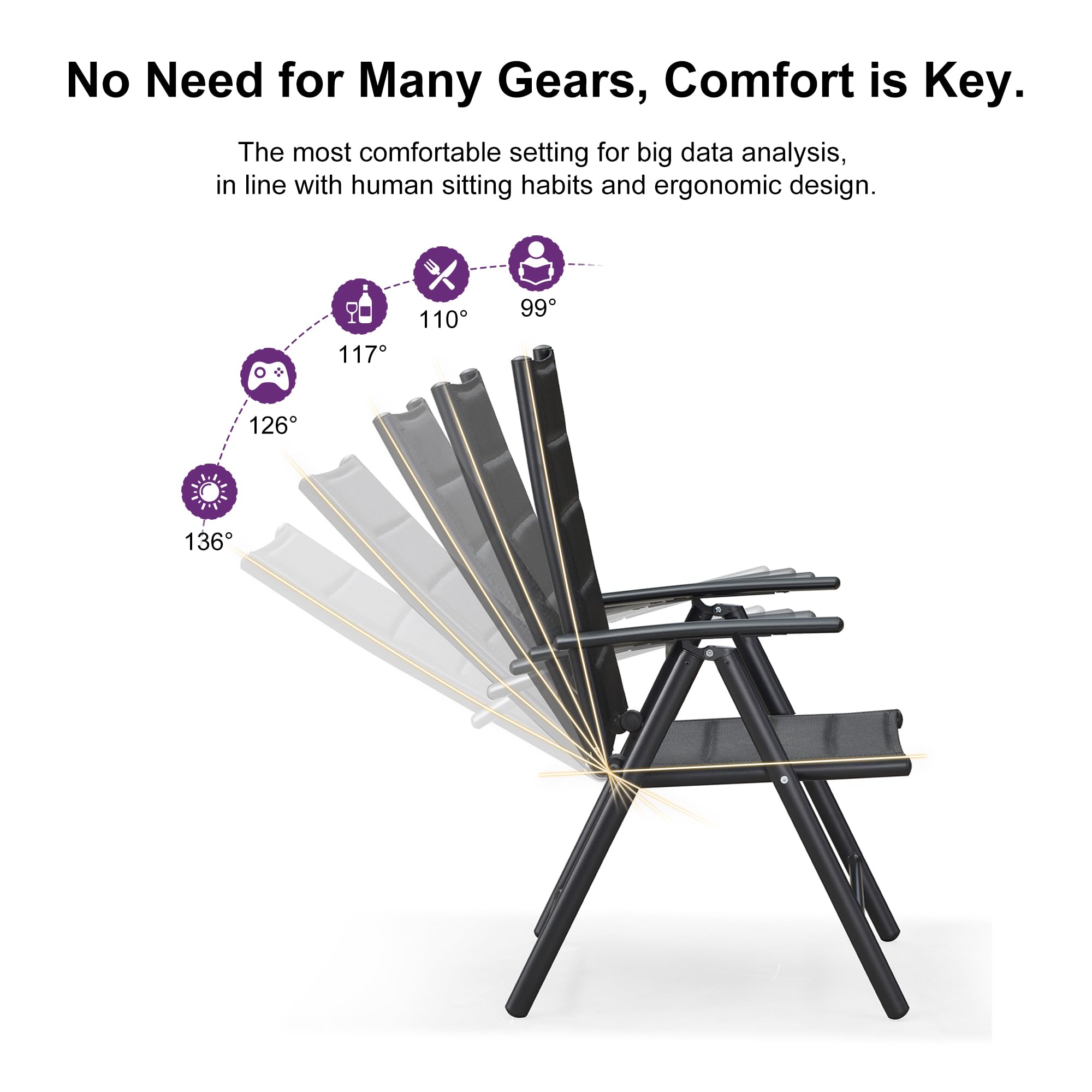 **PURPLE LEAF 16-Piece Outdoor Dining Set – 2 Large Aluminum Rectangle Patio Tables & 14 Padded Folding Lawn Chairs – Modern Black Patio Furniture for Deck, Garden, Yard – Perfect for BBQs, Parties & Outdoor Entertaining**