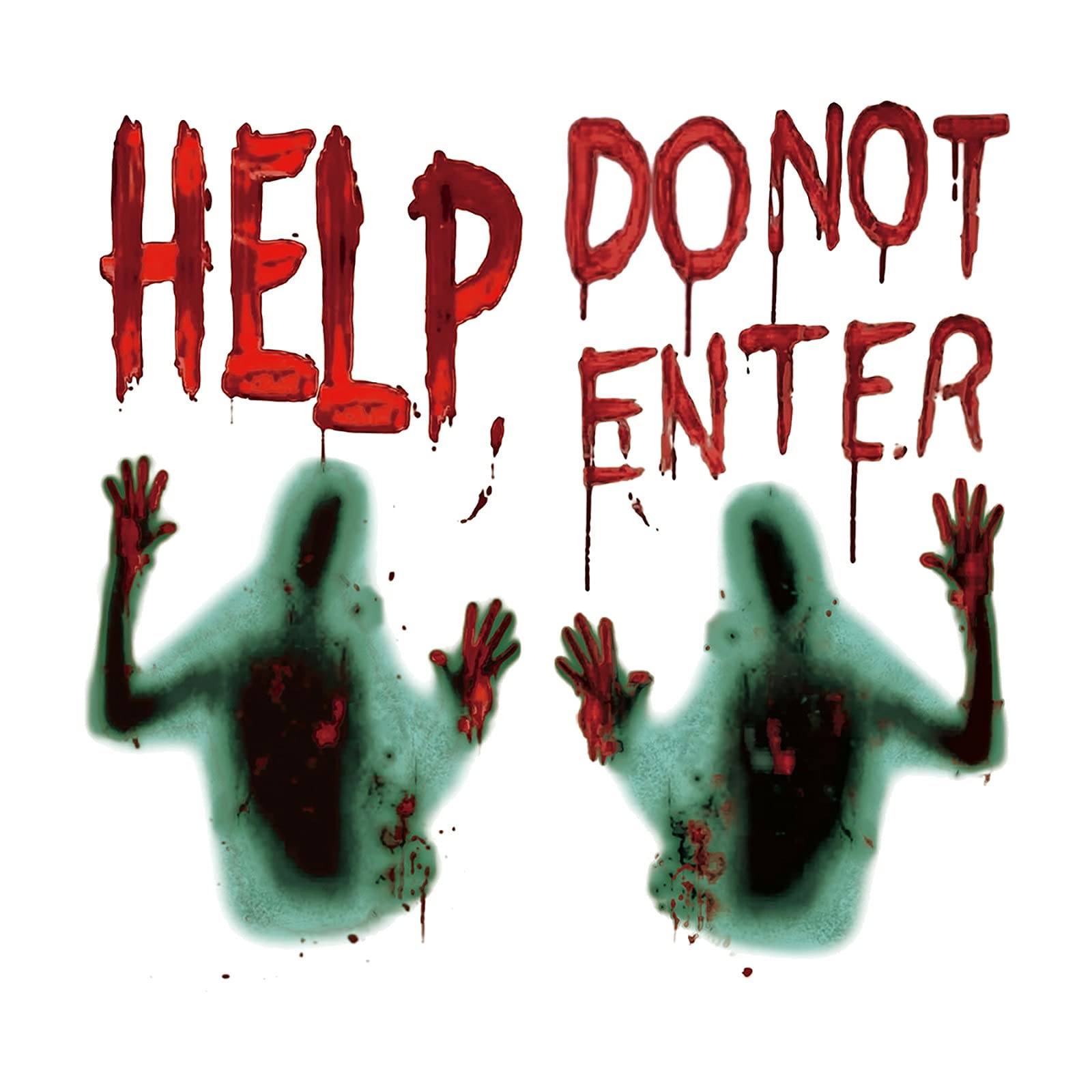 Scary Halloween Wall Stickers - Bloody Handprint & Footprint Decals for Windows, Walls - Perfect for Halloween Party Decorations & Spooky Home Decor (Style T05)