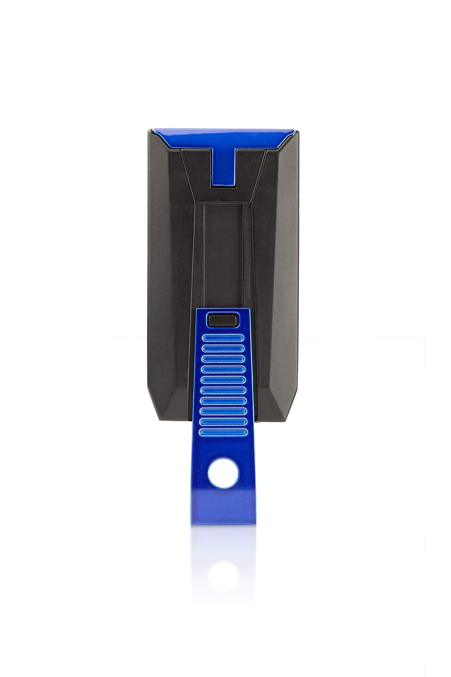 Colibri Slide Double-Jet Butane Lighter - Windproof Refillable Cigar Lighter in Black & Blue | Perfect for Cigars, Outdoor Camping & BBQ Use