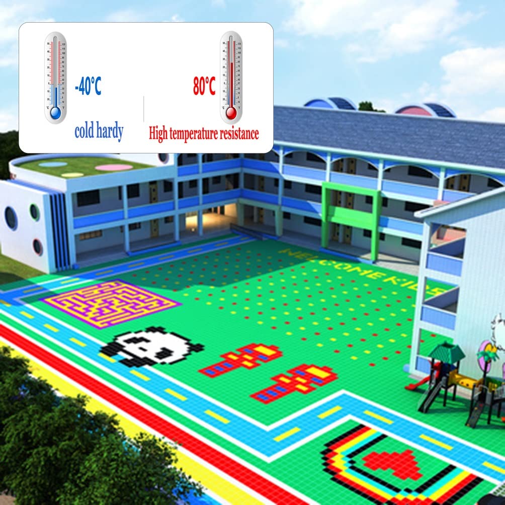 Interlocking Floor Tiles 25x25cm - Waterproof Modular Sports Mats for Basketball Court, Playground, Gym & School - Durable Kindergarten Flooring for Indoor/Outdoor Use - Perfect for Stadiums, Amusement Parks & Home Exercise Areas