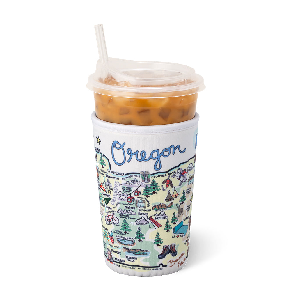 Oregon Medium Iced Cup Coolie - Insulated Beverage Sleeve for Coffee, Tea & Cold Drinks | Perfect for Home, Office & Outdoor Use