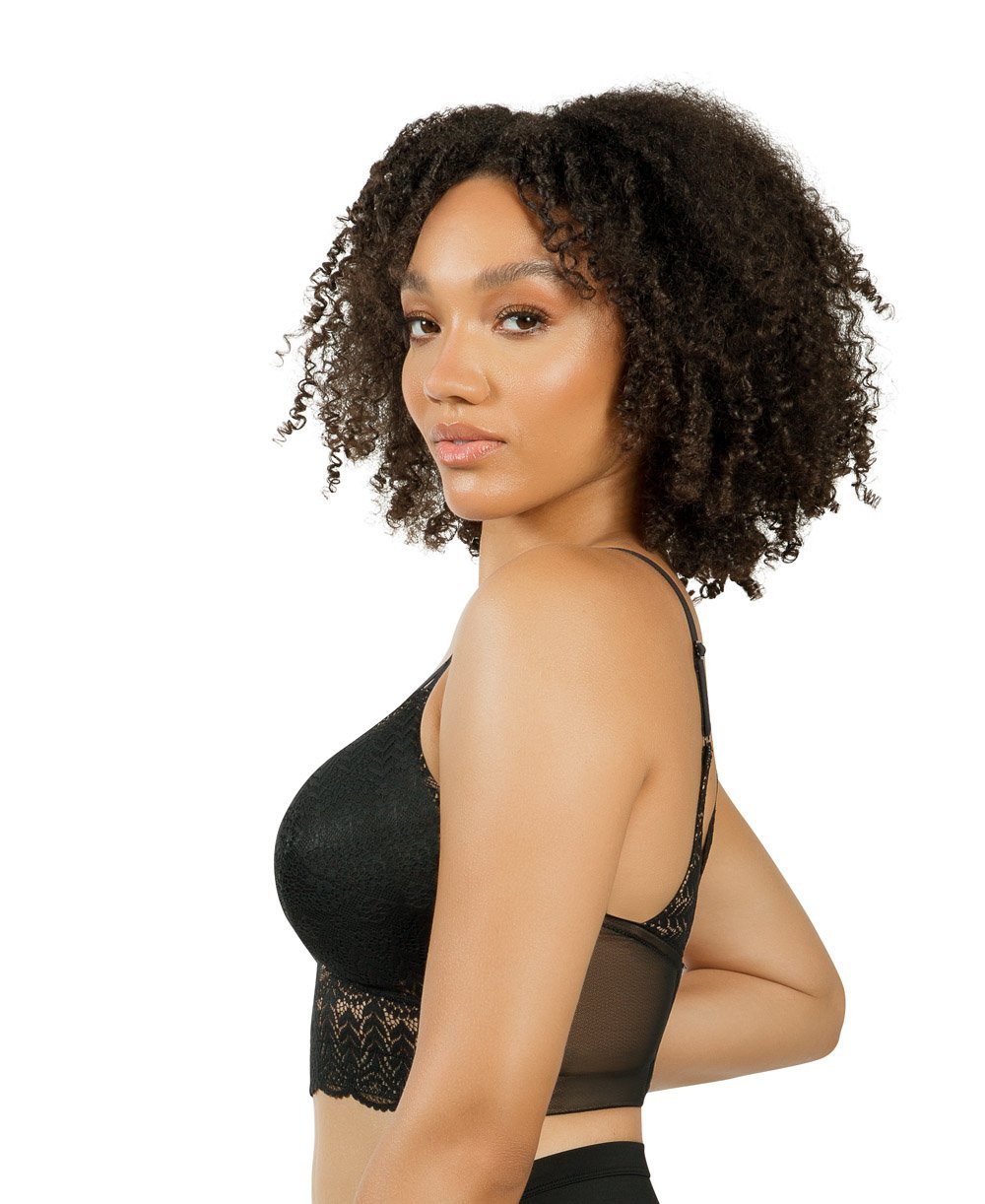 Parfait Mia Lace Wireless Padded Bralette - Comfortable Black Lingerie for Everyday Wear & Special Occasions