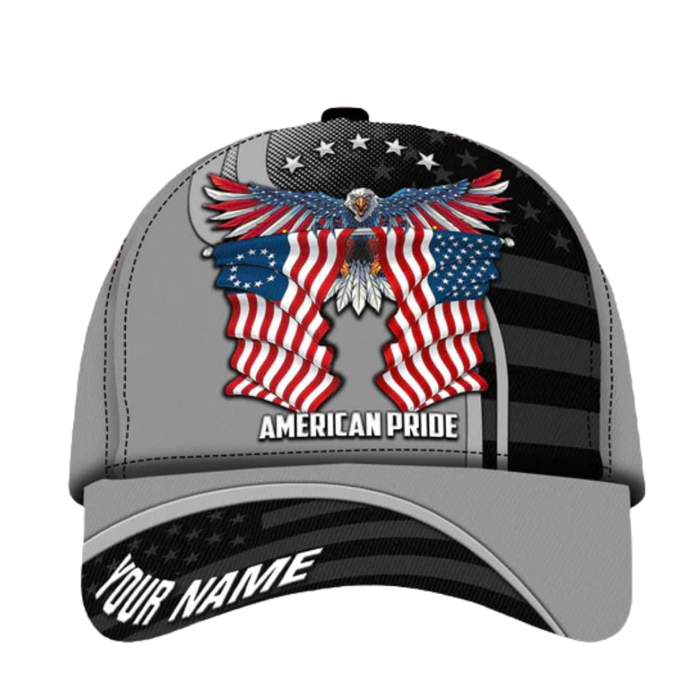 Stylelio - Premium USA Eagle Cap Multicolor Personalized 3D Hats for Men & Women | Patriotic Fashion Accessory for Outdoor Events, Sports & Casual Wear