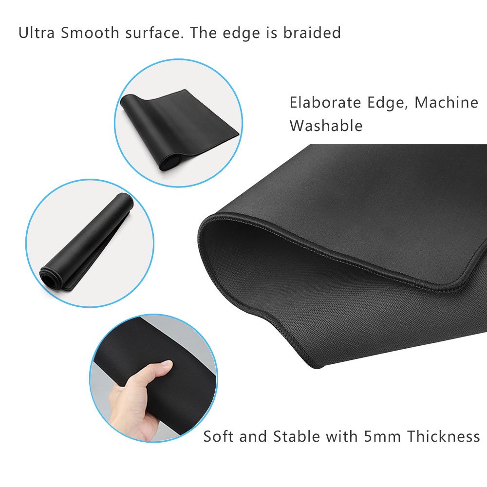 Extra Large Gaming Mouse Pad 27.5 x 30 Inches - Non-Slip XXL Mouse Mat for PC, Laptop & Office Work - Perfect for Gamers, Graphic Designers & Professionals (Black) | Ideal for Esports, Home Office & Computer Workstations