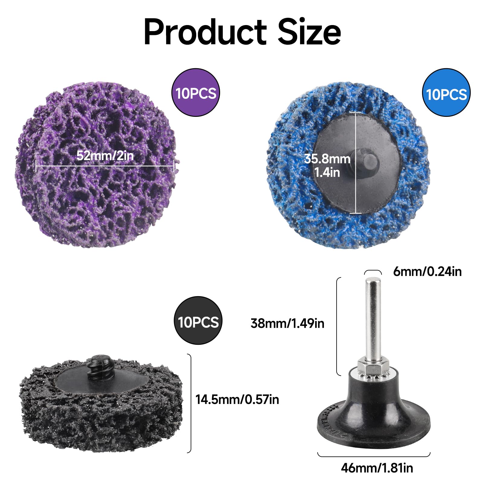 2 Inch Diamond Sanding Discs Set - 31PCS Quick Change Surface Conditioning Discs with 1/4