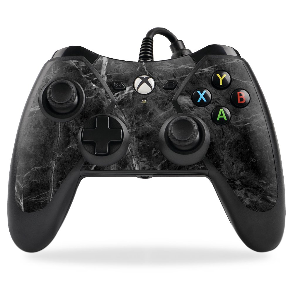 PowerA Pro Ex Xbox One Controller Skins - MightySkins Black Marble Design | Protective Wrap Cover & Decal Sticker | Perfect for Gaming, Customization & Controller Protection