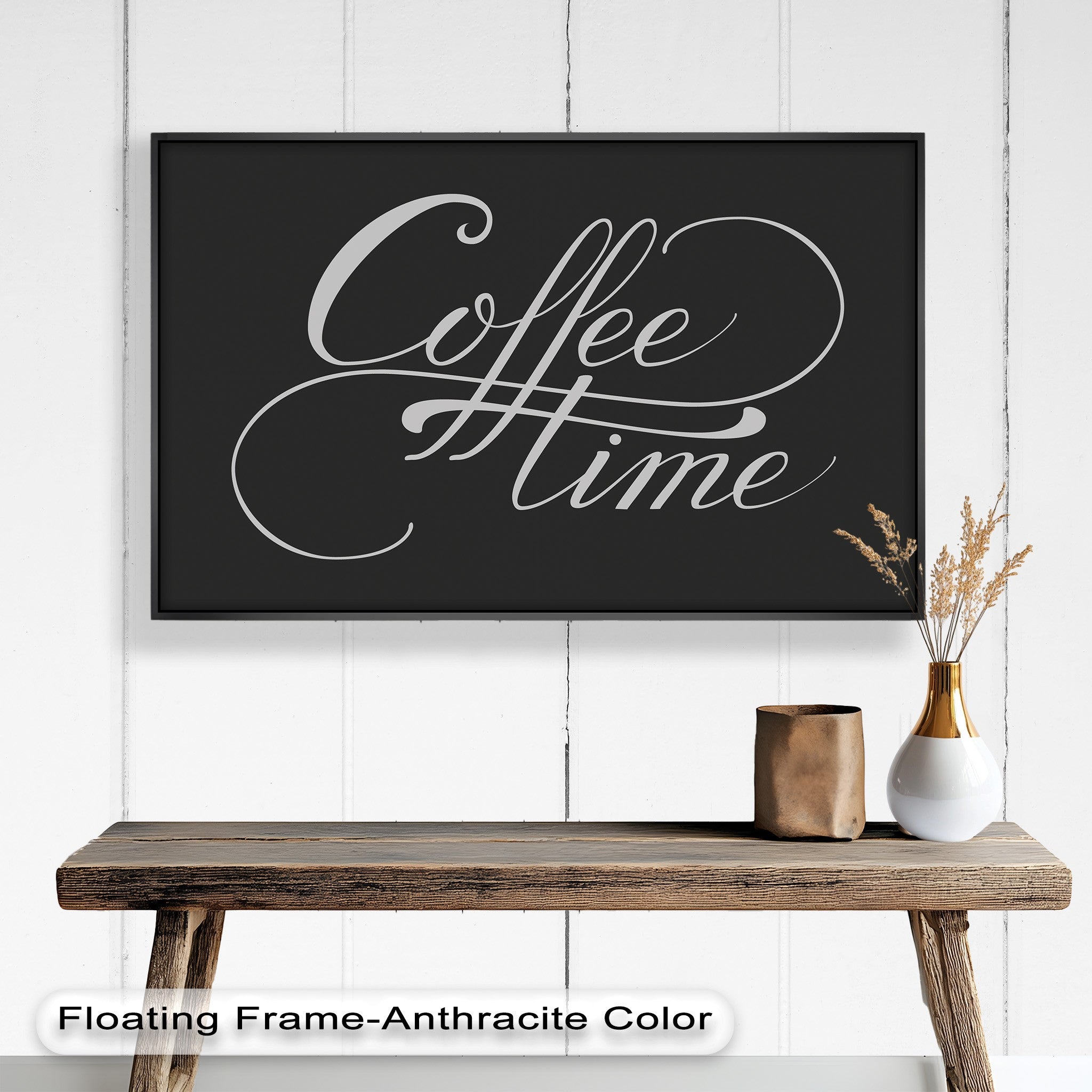 Vintage Coffee Time Oil Painting - Handmade Framed Wall Art for Home & Office Decor - Perfect for Living Room, Bedroom, or Cafe