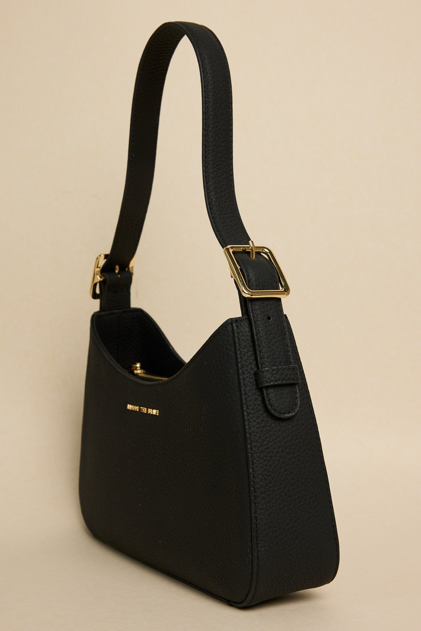 Brooklyn Black Leather Double Buckle Shoulder Bag for Women - Stylish Crossbody Purse for Work, Travel & Everyday Use