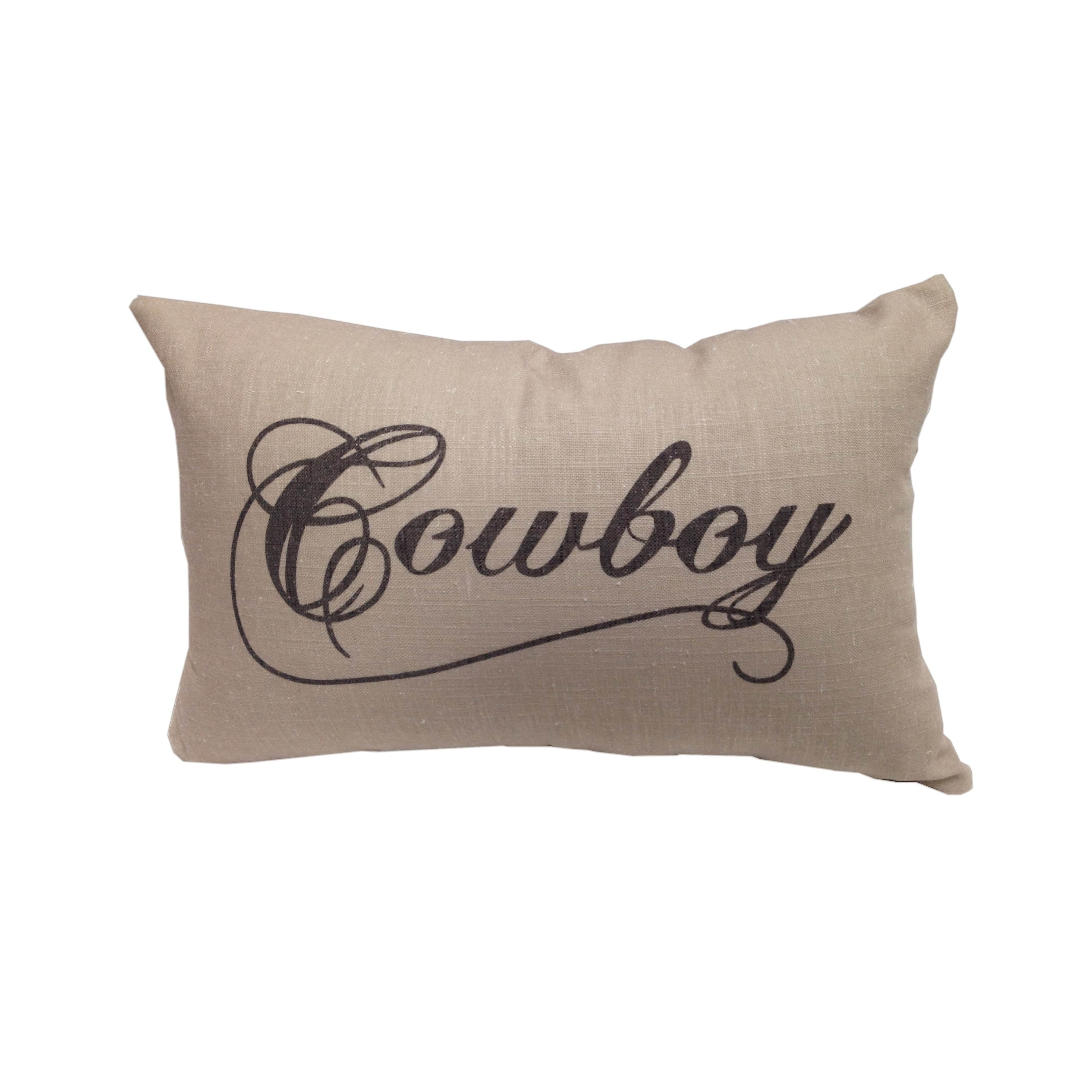 Western Cowboy & Cowgirl Linen Lumbar Pillow - Farmhouse Decor for Sofa, Bed, or Couch - Perfect for Ranch, Country, or Rustic Home Styling