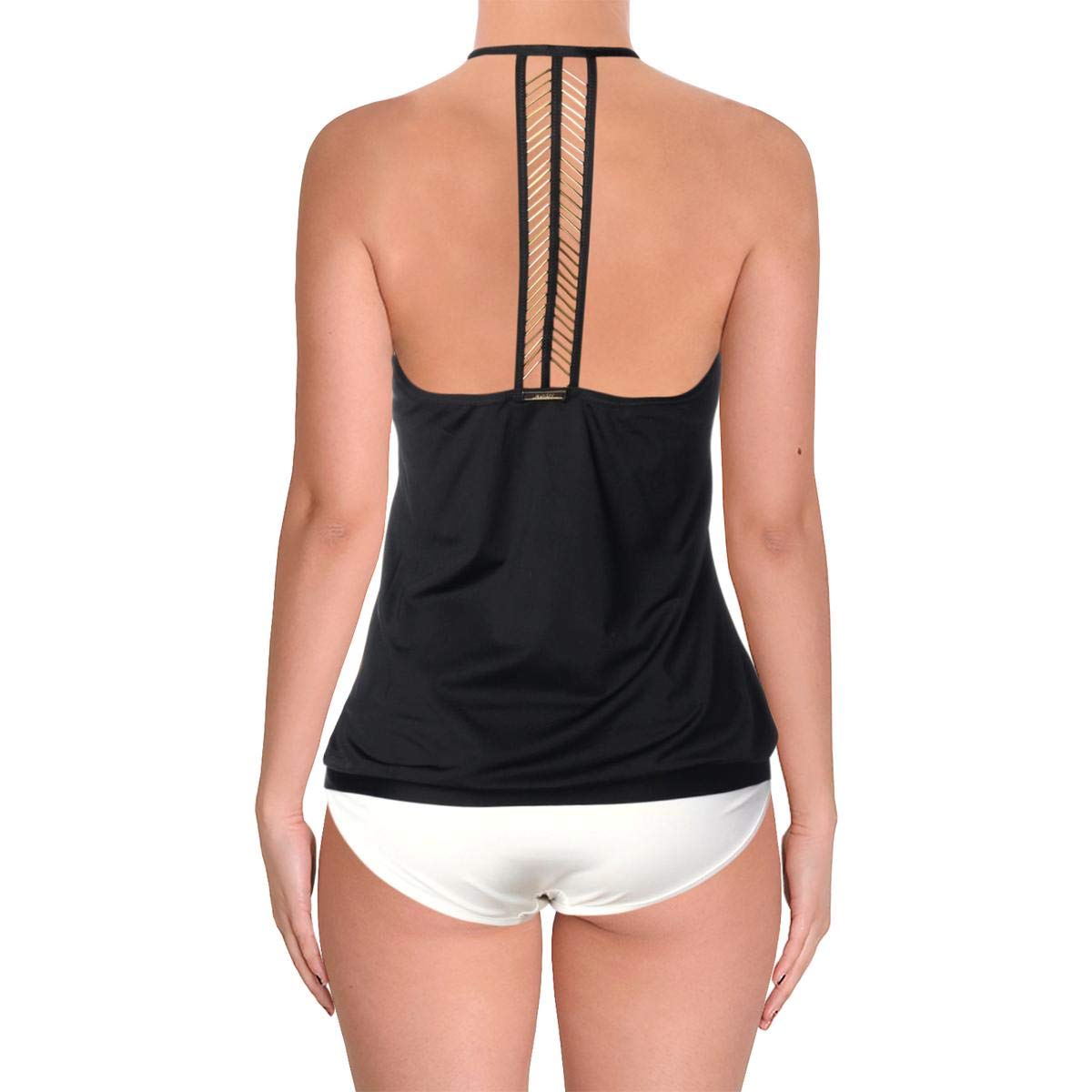 Shelli Segal Women's Zahara Beaded Blouson Tankini Top - Stylish Swimwear for Pool, Beach & Vacation | Flattering Fit for Women