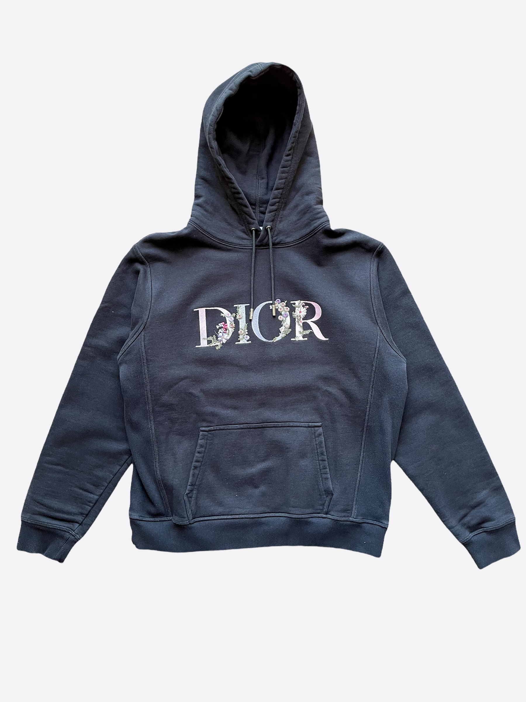 Dior Floral Logo Embroidered Hoodie - Women's Luxury Fashion Sweatshirt for Casual Wear & Street Style Outfits