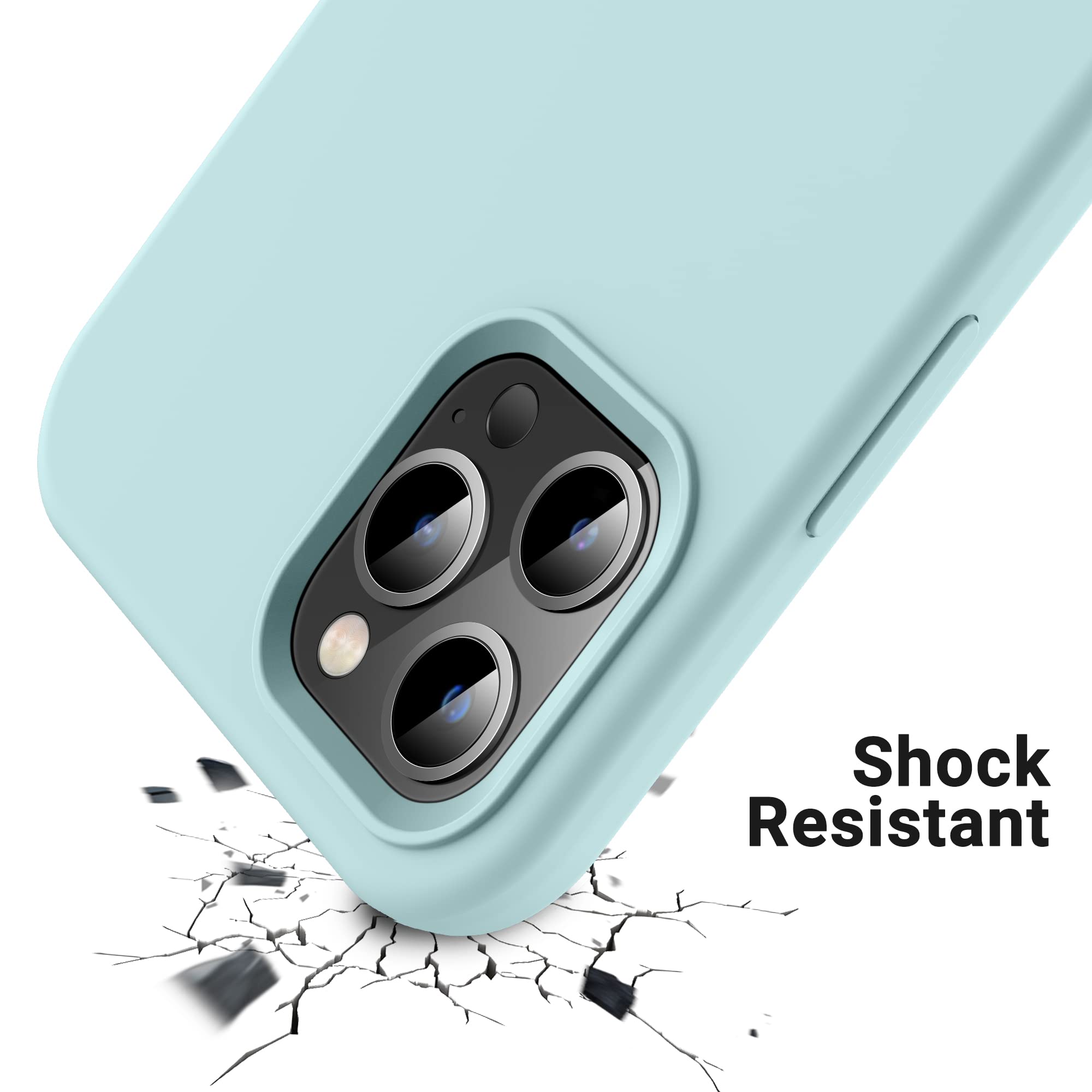 OTOFLY Premium Soft Liquid Silicone Case for iPhone 12 Pro Max (6.7 inch 2020) - Full Body Protection, Silky Smooth Touch, Shockproof Bumper Cover (Mint Cream) - Perfect for Daily Use, Work & Travel