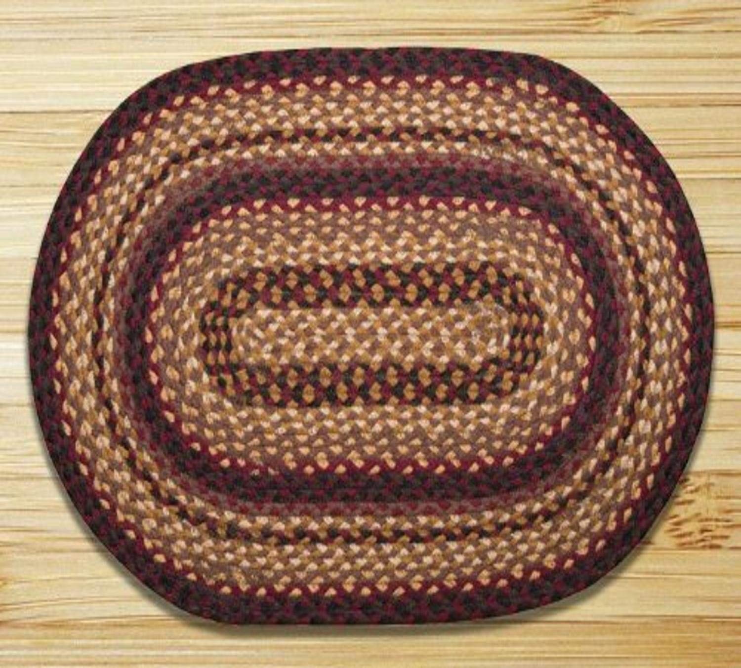 Premium Earth Rugs Oval Rug 2x6 Feet - Soft Non-Slip Black Cherry, Chocolate & Cream Handwoven Rug for Living Room, Bedroom, or Office - Eco-Friendly Home Decor & Floor Mat
