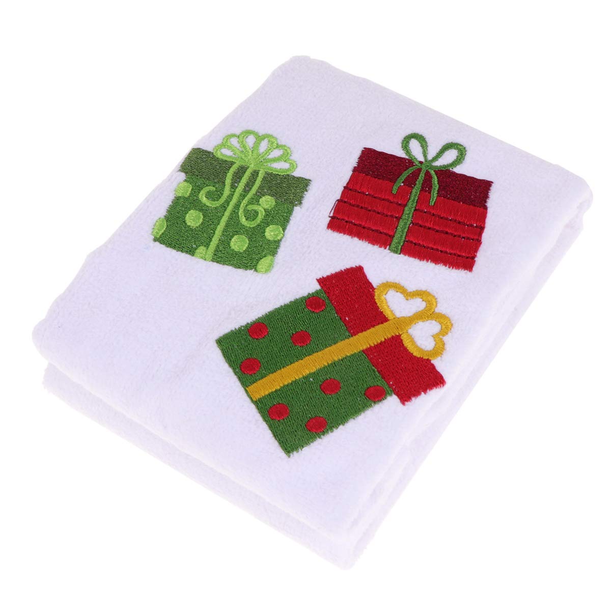 Amosfun Premium Cotton Christmas Kitchen Towels - Holiday Embroidery Design, Soft & Absorbent Dish Towels for Bathroom, Tea Towels & Fingertip Towels - Perfect for Festive Cooking, Baking & Decorating
