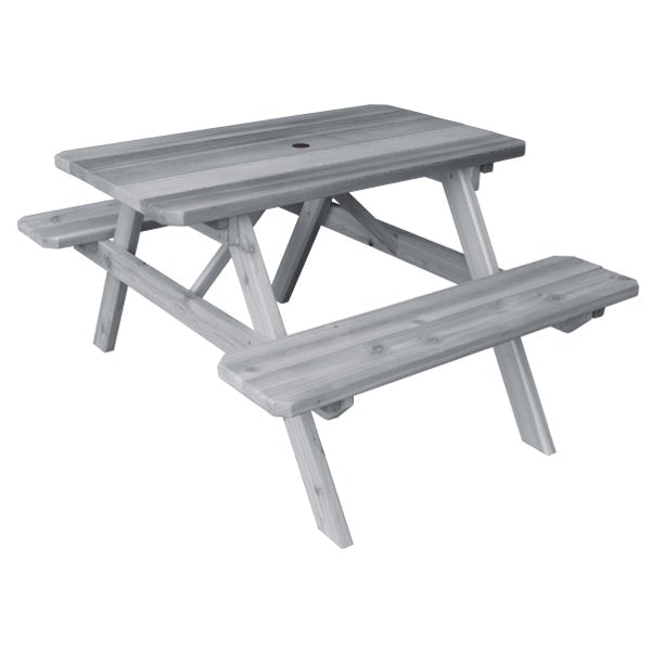 Premium Western Red Cedar Picnic Table with Attached Benches - Outdoor Dining Set for Patio, Garden & Backyard - Weather-Resistant & Durable