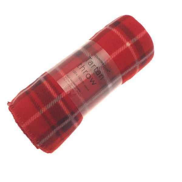 Red Tartan Throw Blanket - Soft Plaid Wool Blend Cozy Throw for Couch, Bed & Sofa - Perfect for Winter, Home Decor & Gifts
