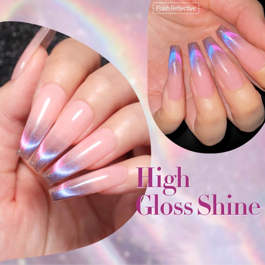 6 Colors Reflective Cat Eye Gel Nail Polish Set - Long Lasting UV LED Nail Art for Salon & Home Manicure
