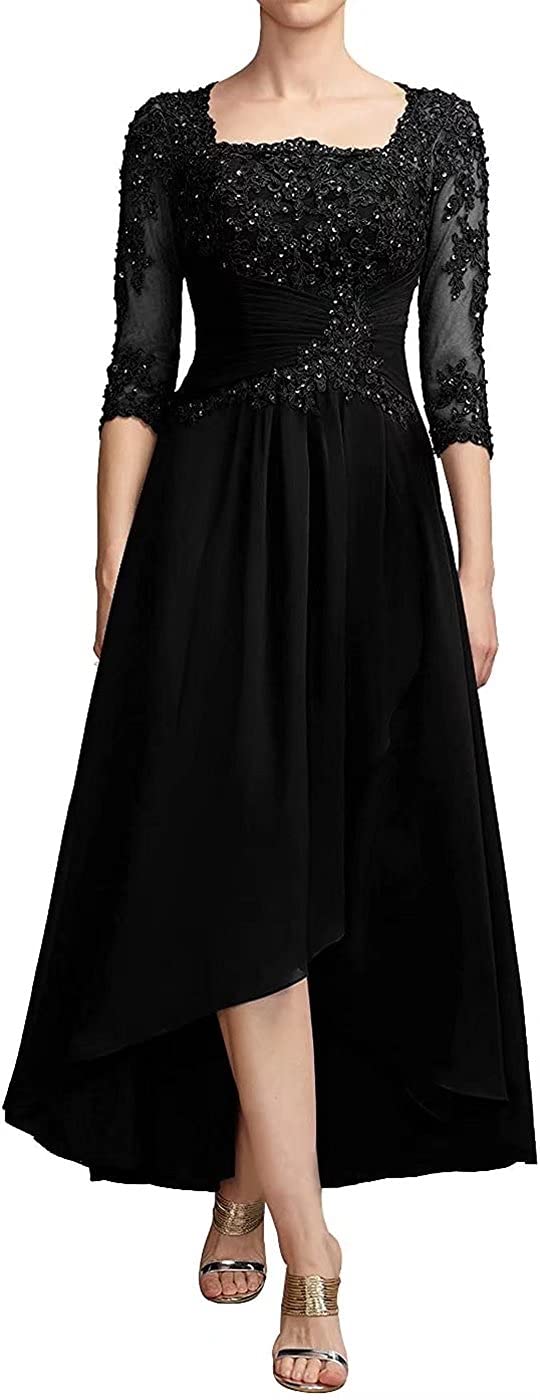 Elegant Sleeved Tea-Length Mother of The Bride Dress for Wedding - Formal Evening Gown for Mother of The Groom | Perfect for Church Ceremonies, Reception Parties & Special Occasions