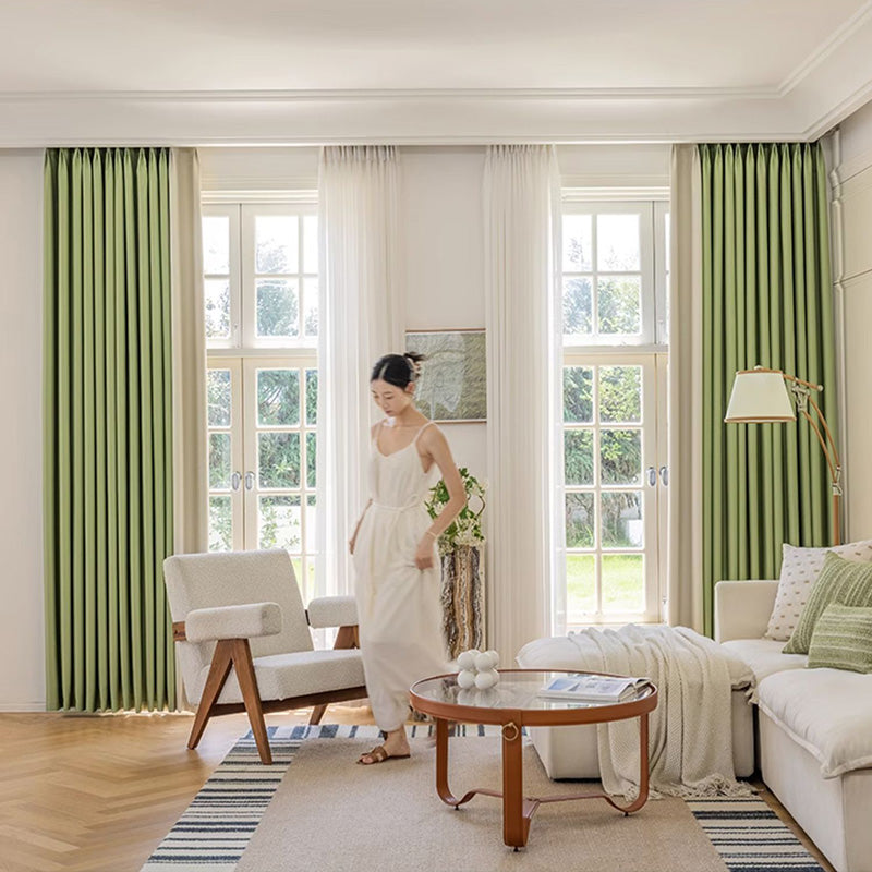 Hana Chic Color Blocking Blackout Soundproof Thermal Insulated Curtains for Bedroom & Living Room - Noise Reducing, Energy Saving, Light Blocking Window Treatment for Home & Office