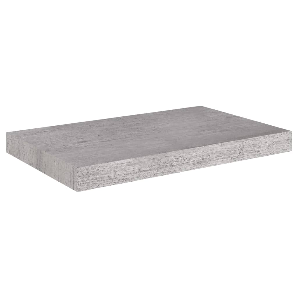 Floating Shelf Wall Mount - 2 Pack Concrete Gray MDF Shelves 19.7