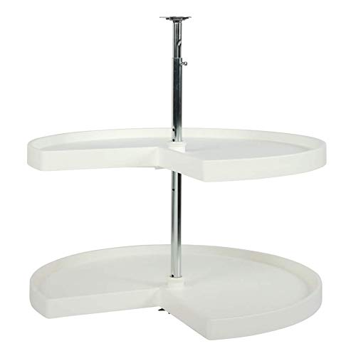 Knape & Vogt 32-inch Height x 28-inch Depth 2-Shelf Kidney Shaped Lazy Susan Cabinet Organizer - Perfect for Kitchen Pantry, Bathroom Storage & Closet Organization