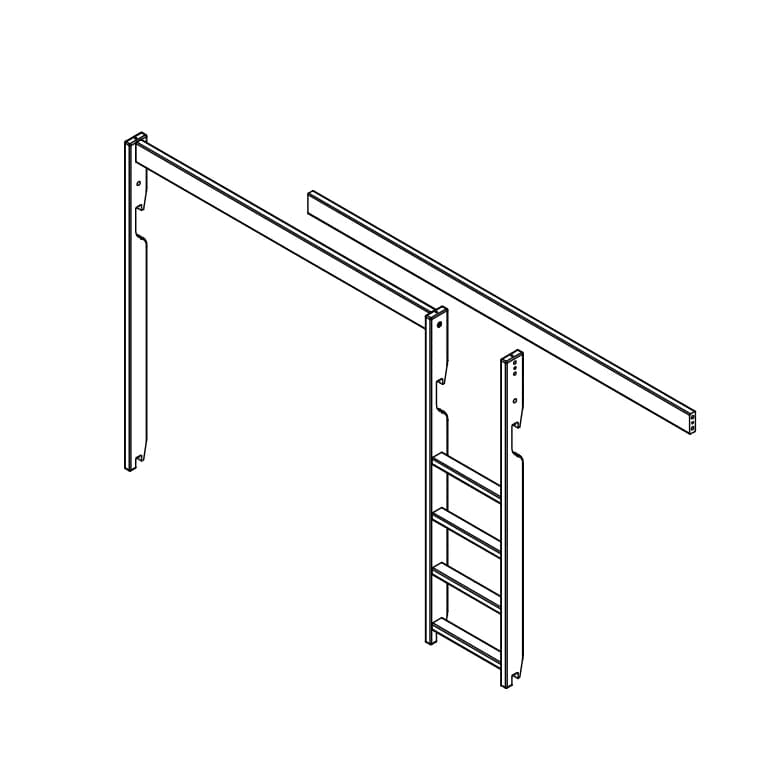 Heavy Duty Bunk Bed Ladder with Non-Slip Steps - Replacement Bunk Bed Ladder Parts for Kids & Adults - Perfect for Loft Beds, Treehouses, and Dorm Rooms