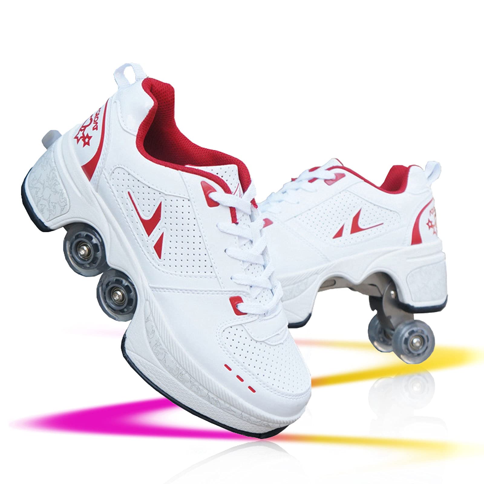 Rong Deformation Roller Skates - Convertible Roller Shoes for Women & Men, Retractable Wheels for Parkour & Skating | Perfect for Boys, Girls, Outdoor Fun & Urban Commuting