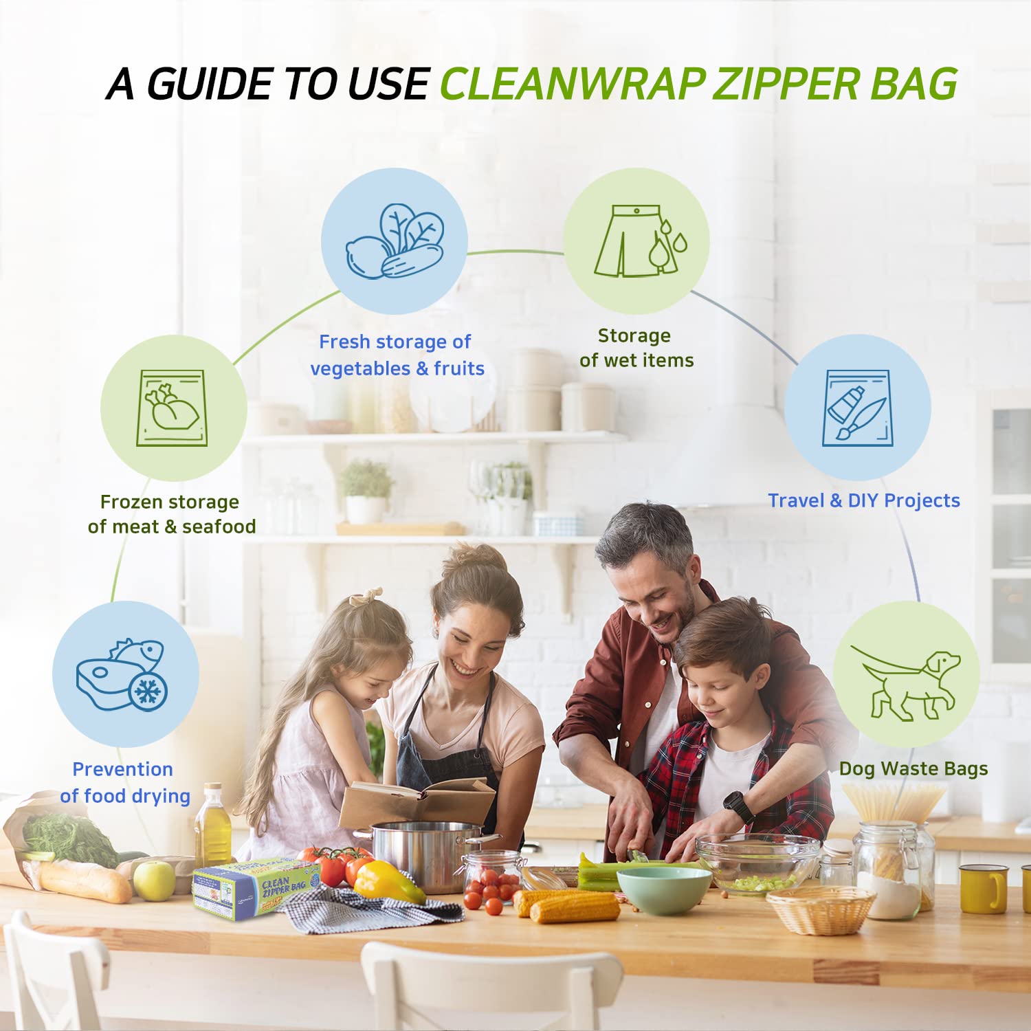 90 Medium LDPE BPA-Free Clean Zipper Bags for Food Storage & Freezer Use | Reusable, Durable & Safe for Snacks, Meals & Leftovers