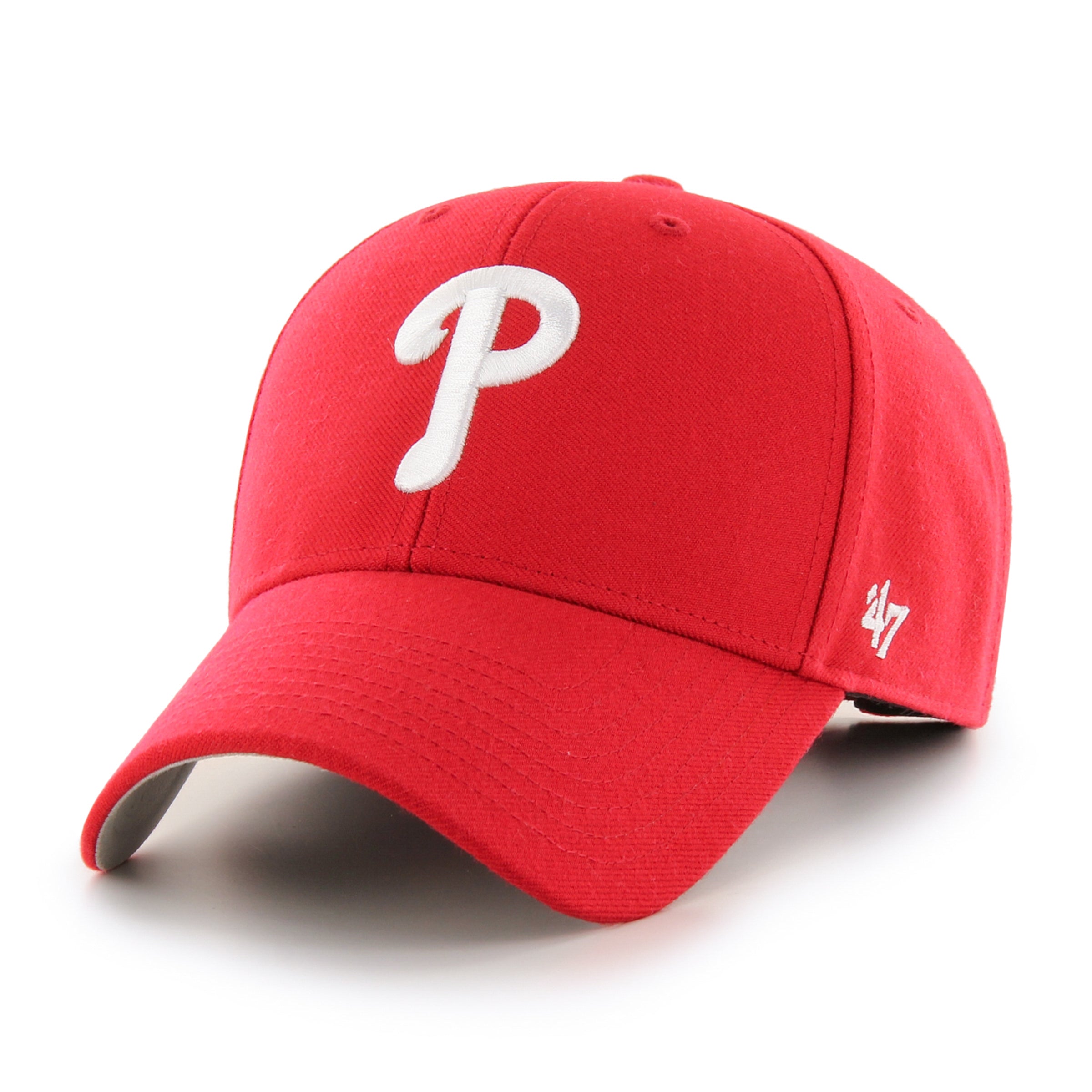 47 Brand Philadelphia Phillies MVP Wool Hat - Red | Official MLB Baseball Cap for Men & Women | Perfect for Games, Tailgating & Fan Gear Collection