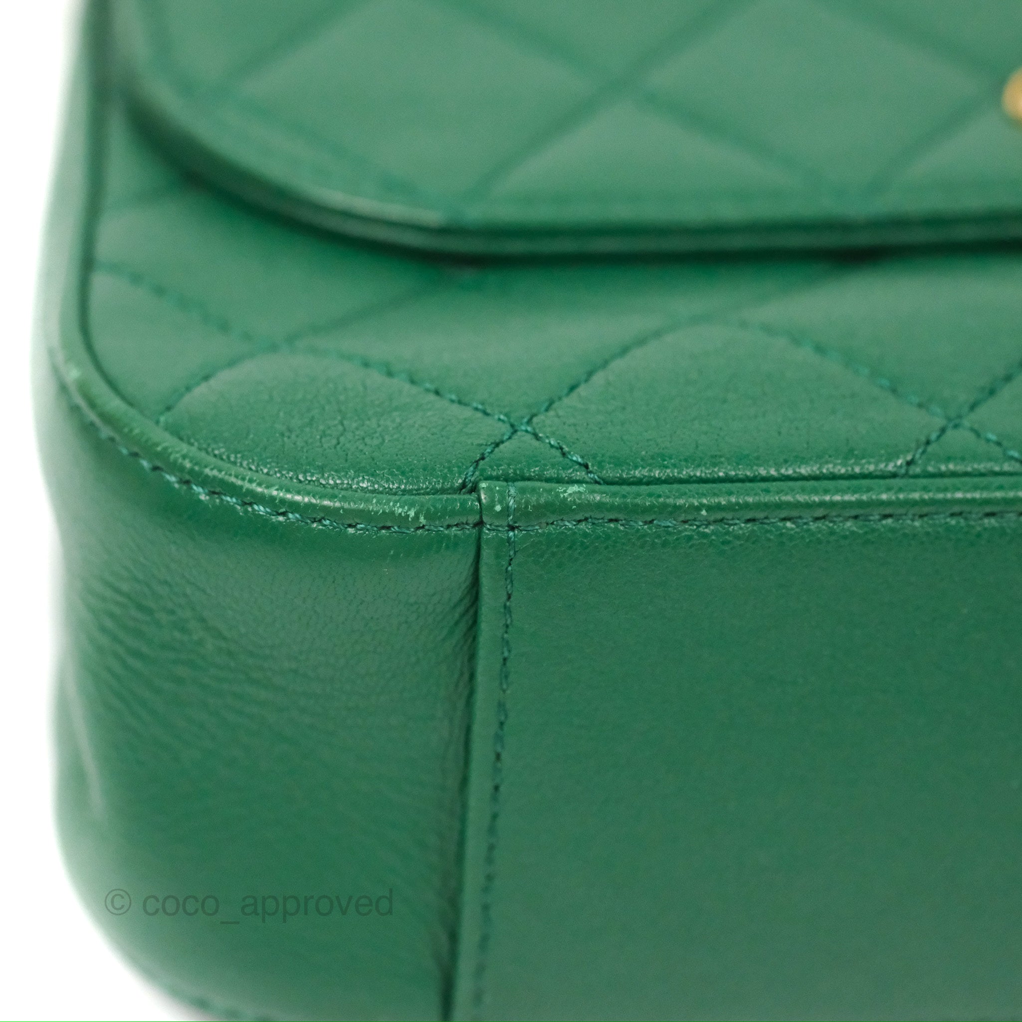 Chanel Chain Infinity Top Handle Bag - Green Lambskin Leather with Aged Gold Hardware - Luxury Crossbody Shoulder Bag for Women, Perfect for Parties, Weddings & Evening Events