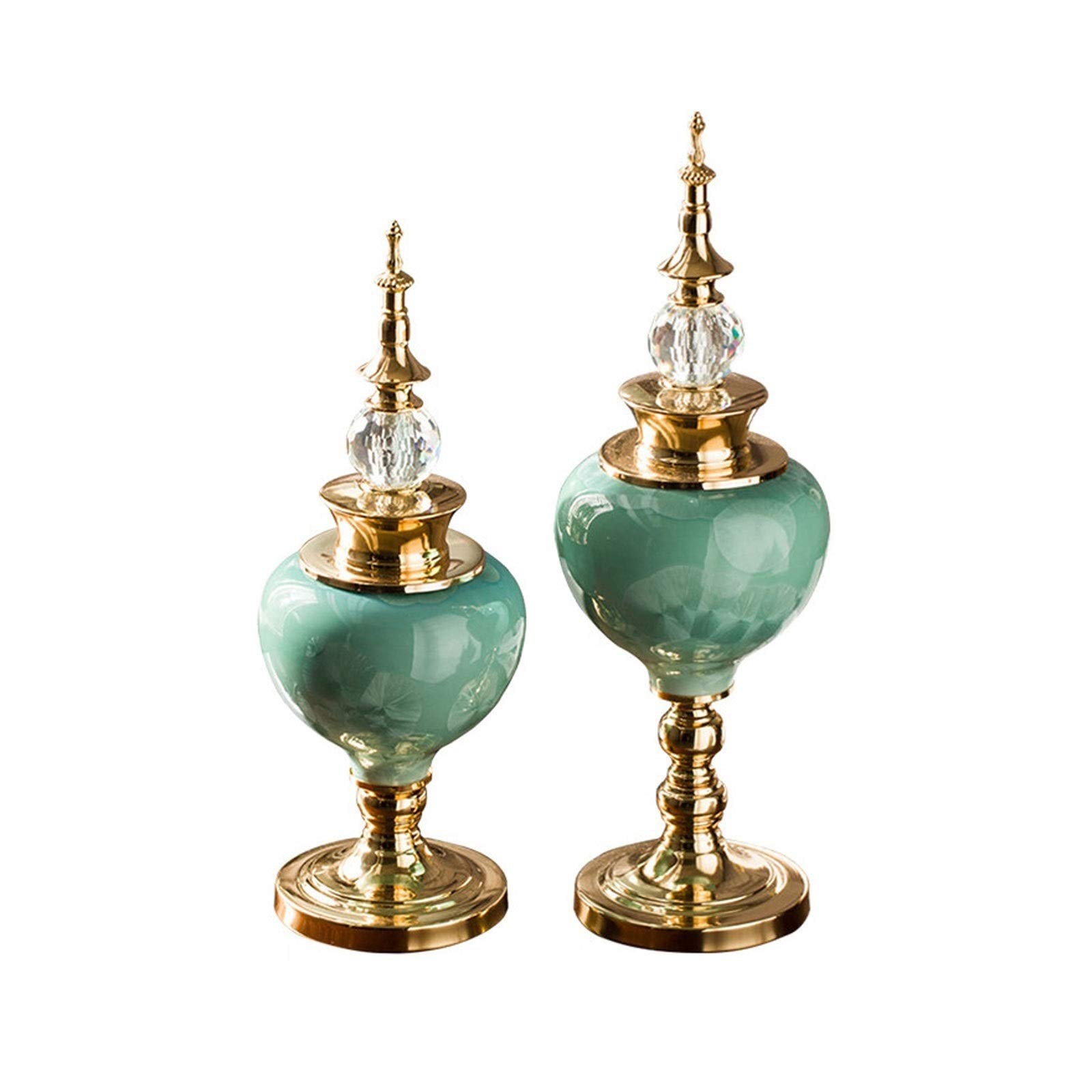Modern Handmade Ceramic Desktop Decor Set - 2-Piece Artware for Home, Office, Living Room & Bedroom - Unique Decorative Figurines & Accent Pieces - Perfect Gift for Housewarming, Birthday & Holiday Decorations