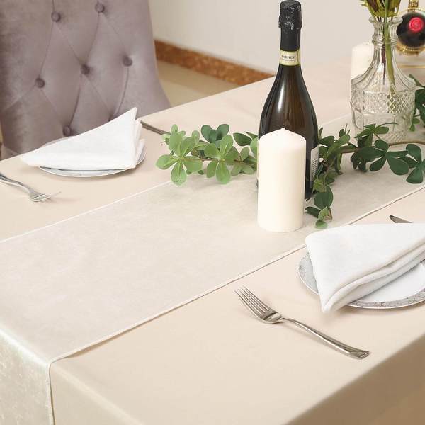 12x107 Inch Premium Velvet Table Runner - Elegant Wedding & Event Table Linens - Perfect for Weddings, Banquets, and Home Decor